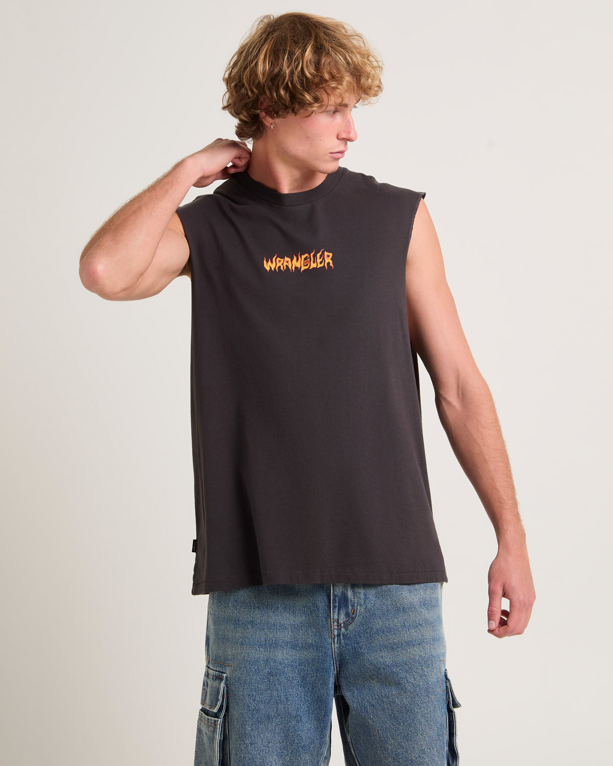 Fossil Muscle Tee WORN BLACK