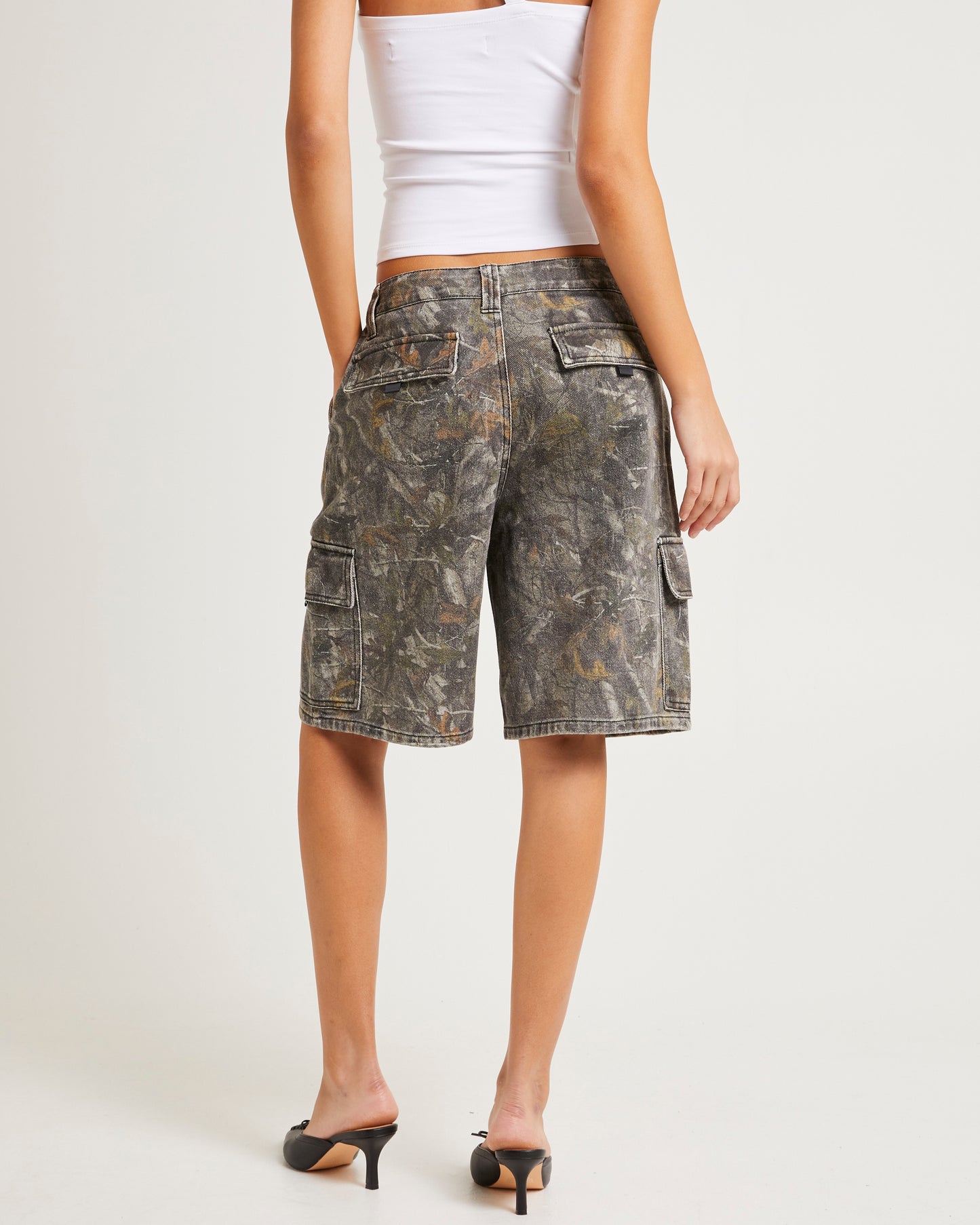 Camo Cargo Denim Jorts