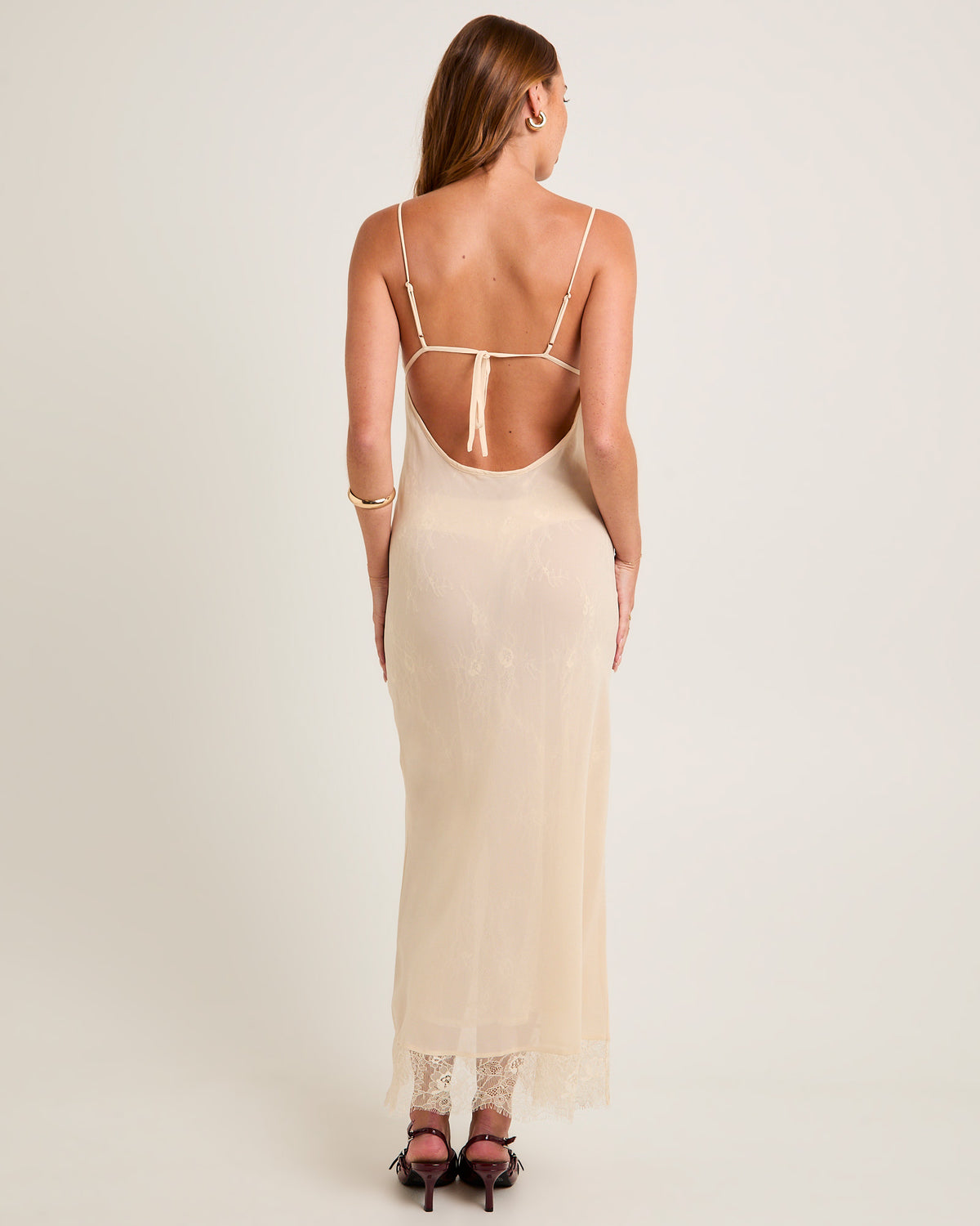 Blair Lace Tie Back Maxi Dress IVORY
