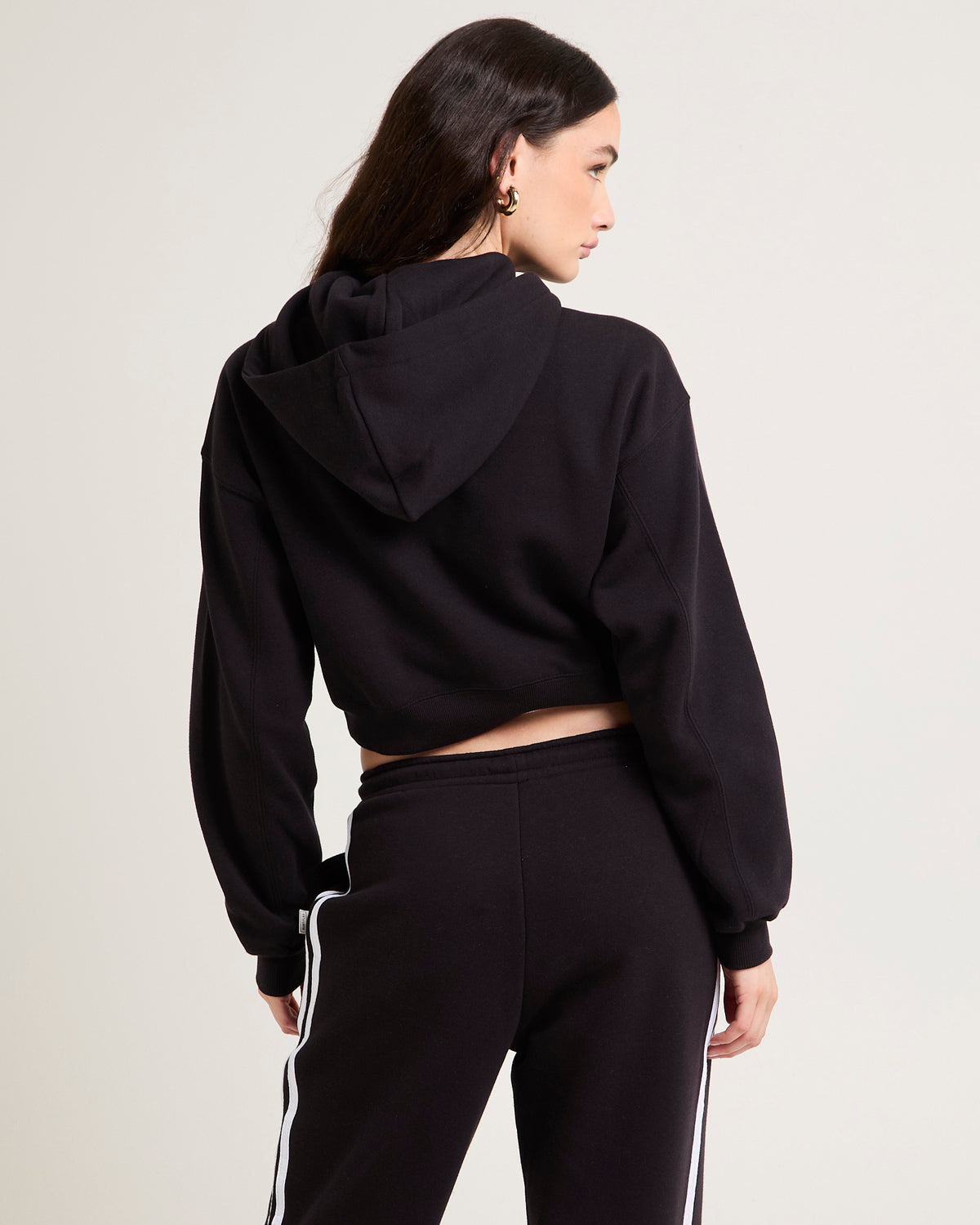 Cropped Zip Hoodie ALMOST BLACK