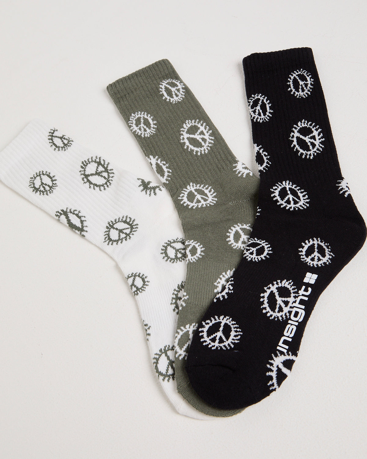 Distort Socks 3 Pack ECRU/GREEN