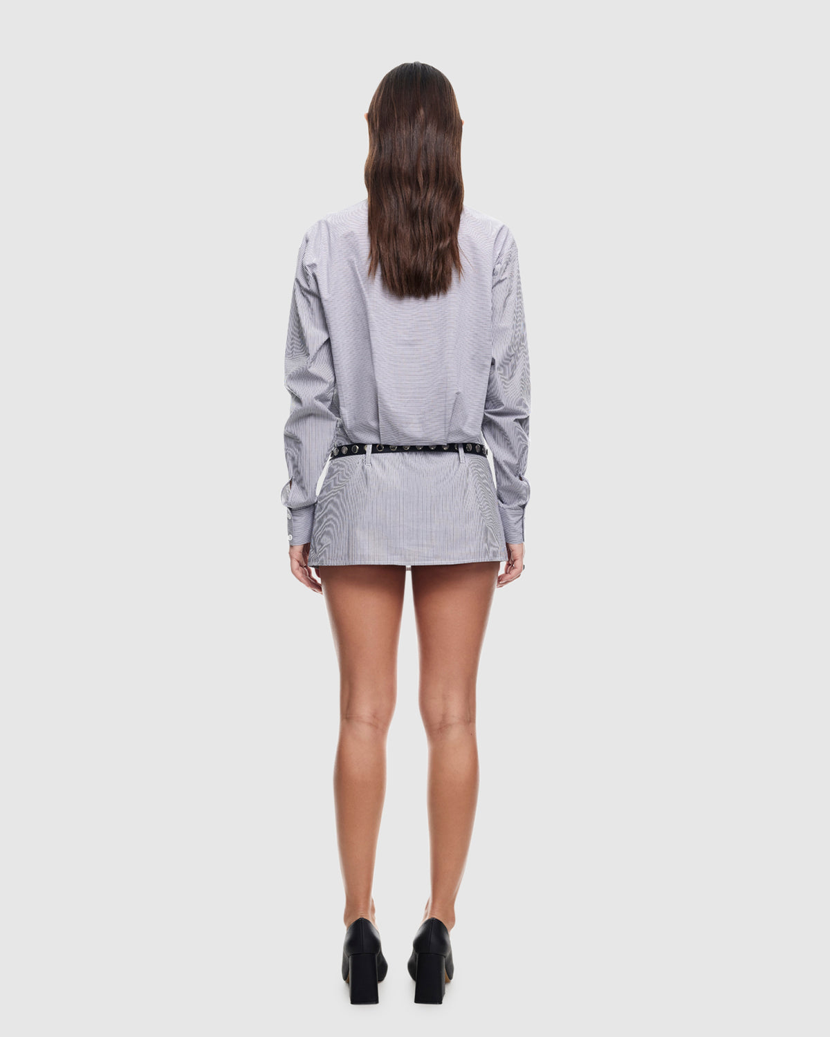 Chapter One Mini Dress CHARCOAL STRIPE