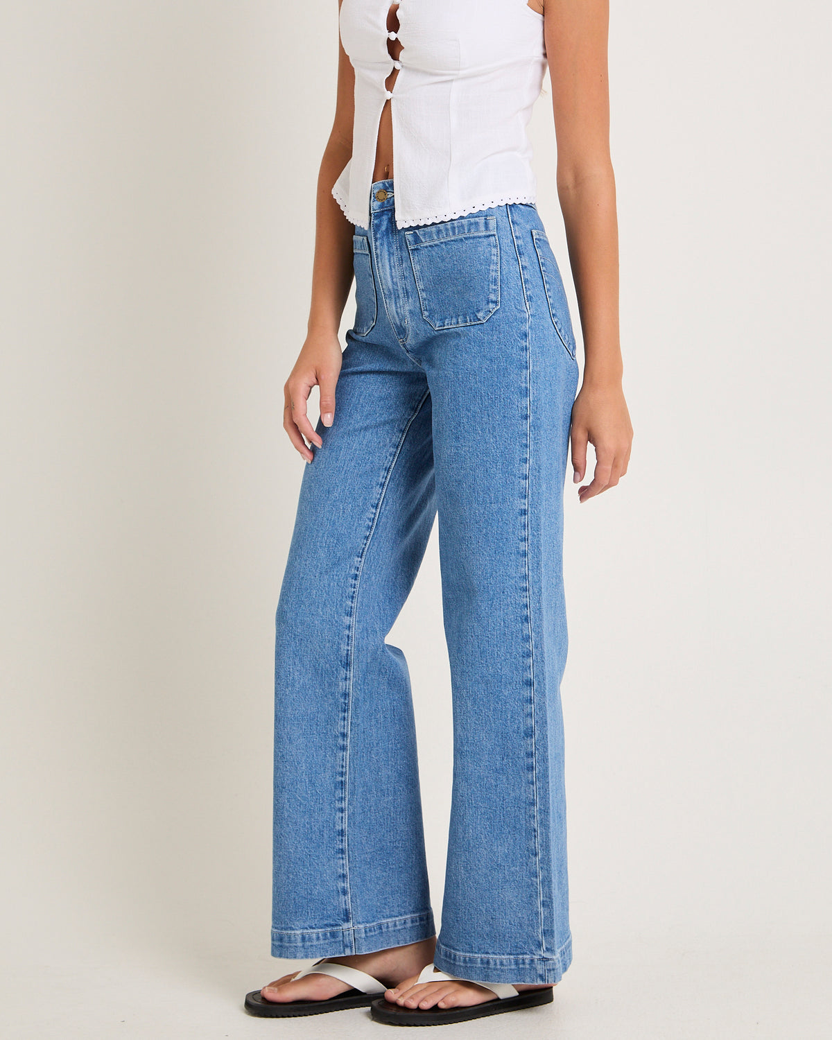 Sailor Denim Jeans Long Lily MID BLUE