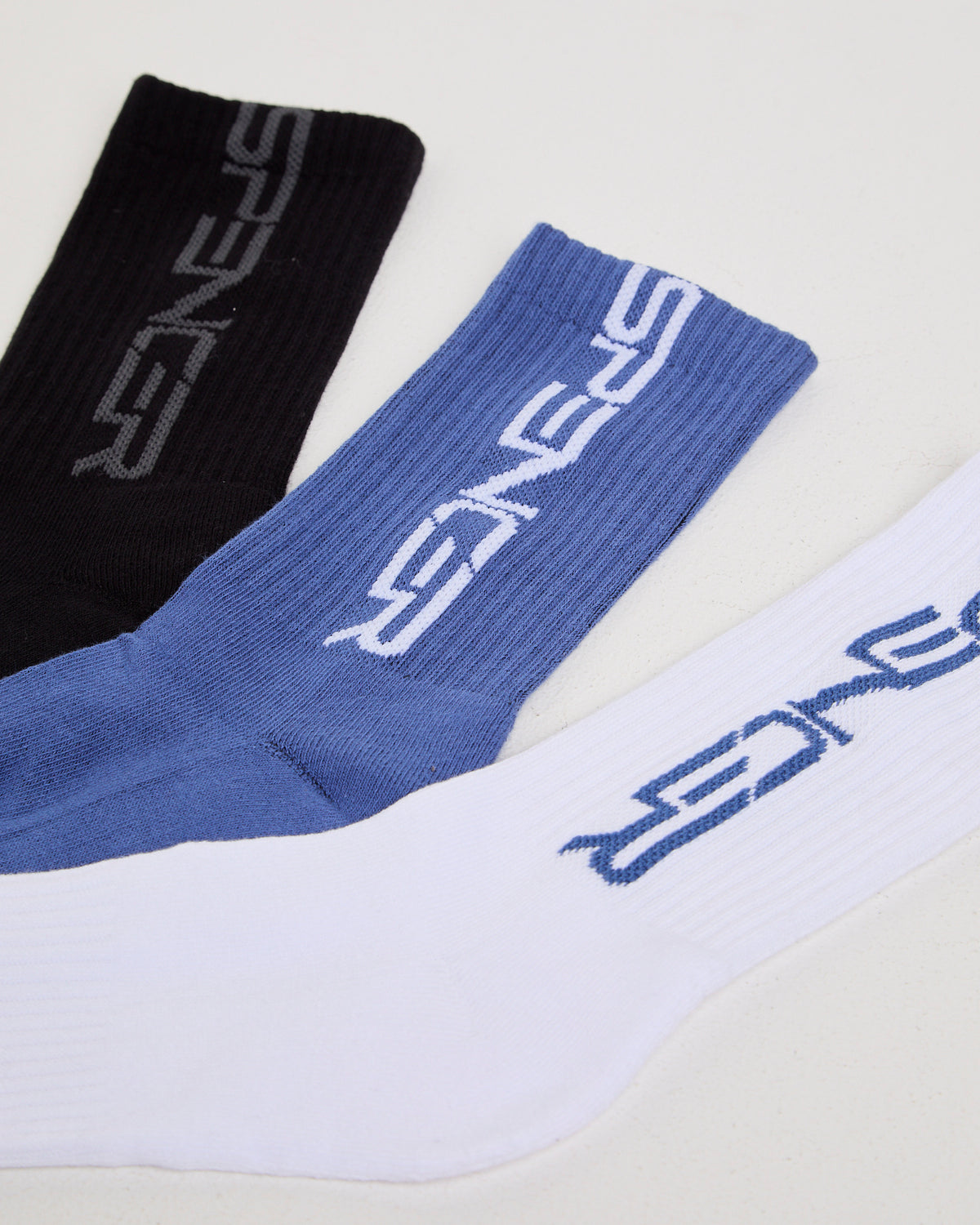 Glitch Y2K 3 Pack Socks BLUE