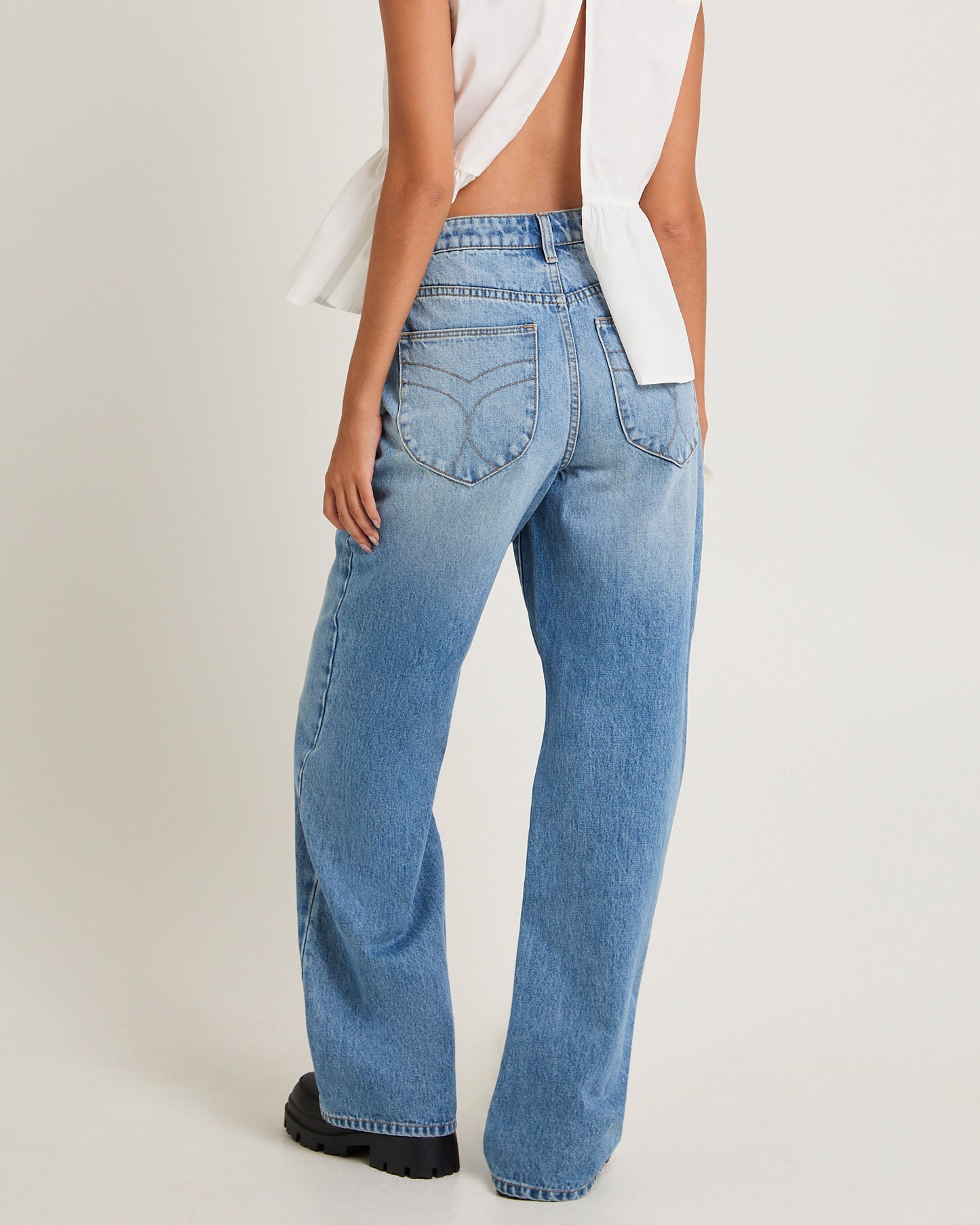 Stevie Relaxed Denim Jeans Brad Blue