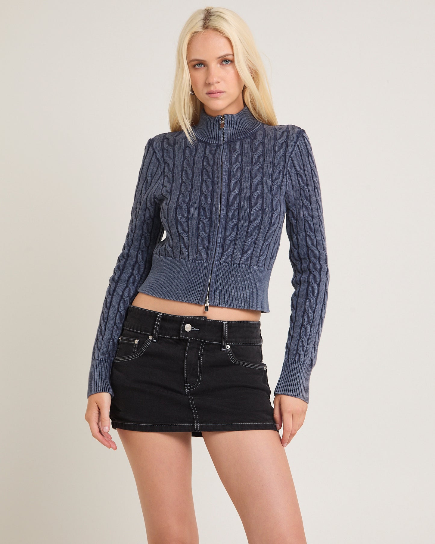 Iggy Cable Zip Through Knit