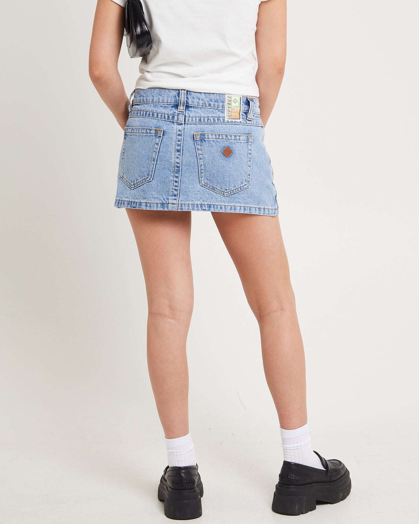 Rip Curl 99 Low Denim Skirt Ariane Tape