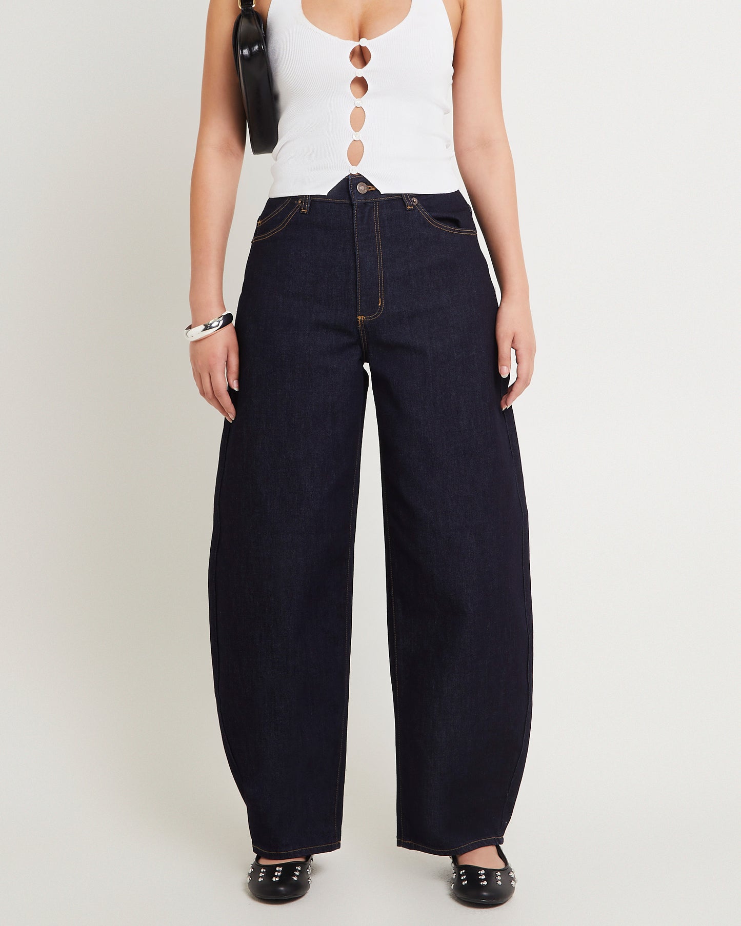 Gigi Barrel  Denim Jeans Helena Rinse Blue