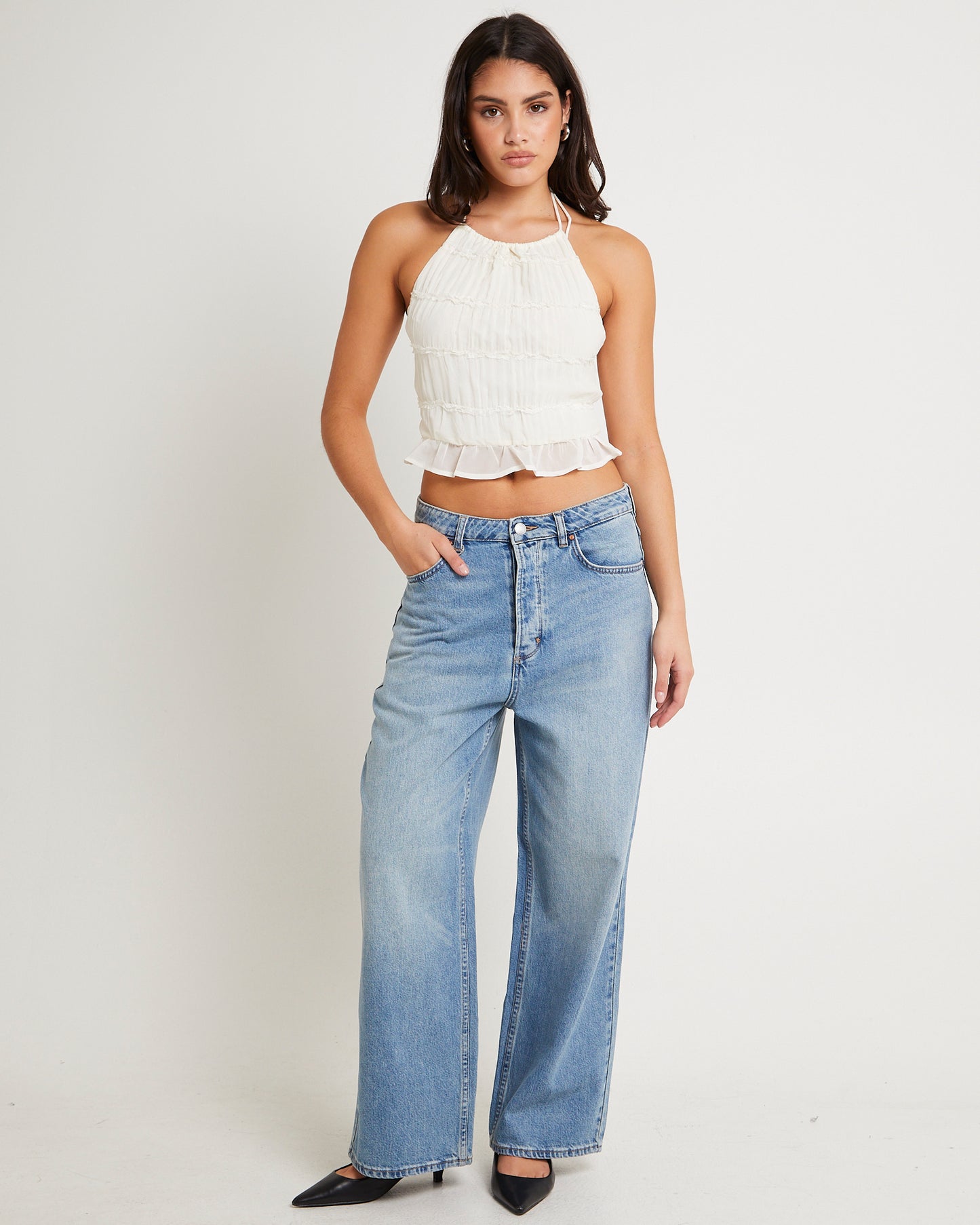 Alda Shirred Backless Top