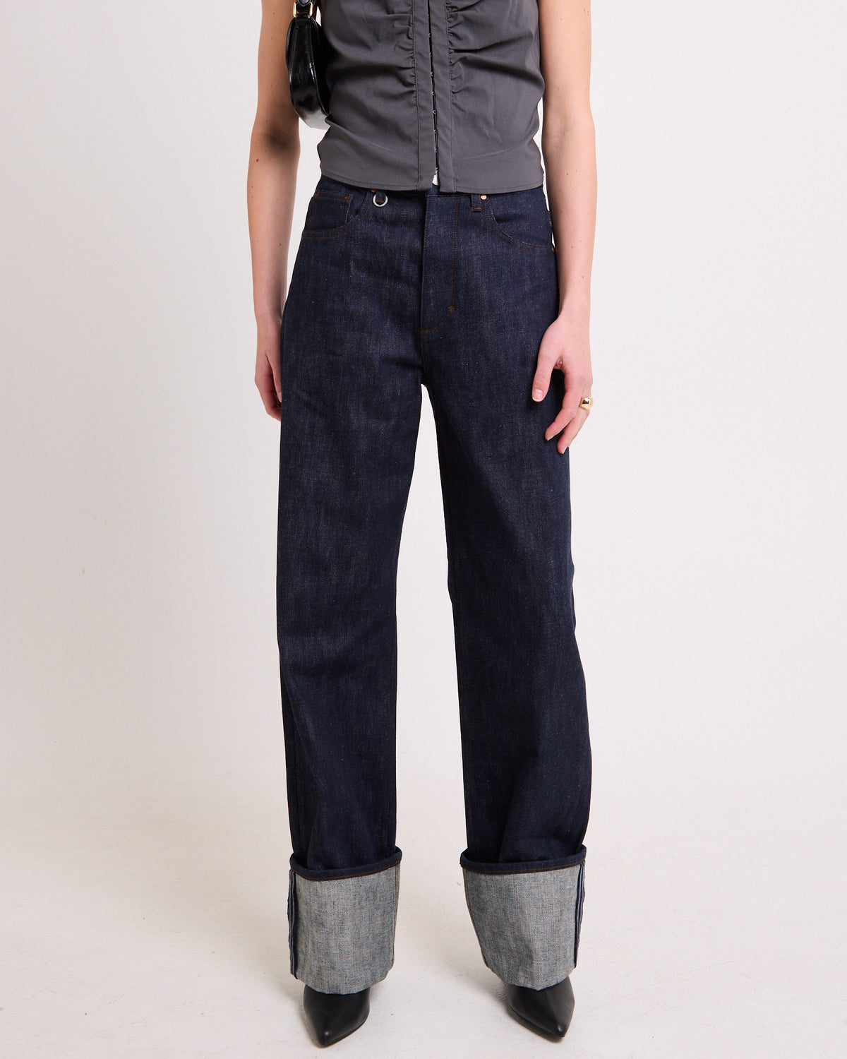 Coco Relaxed Denim Jeans Turn Up TURN UP