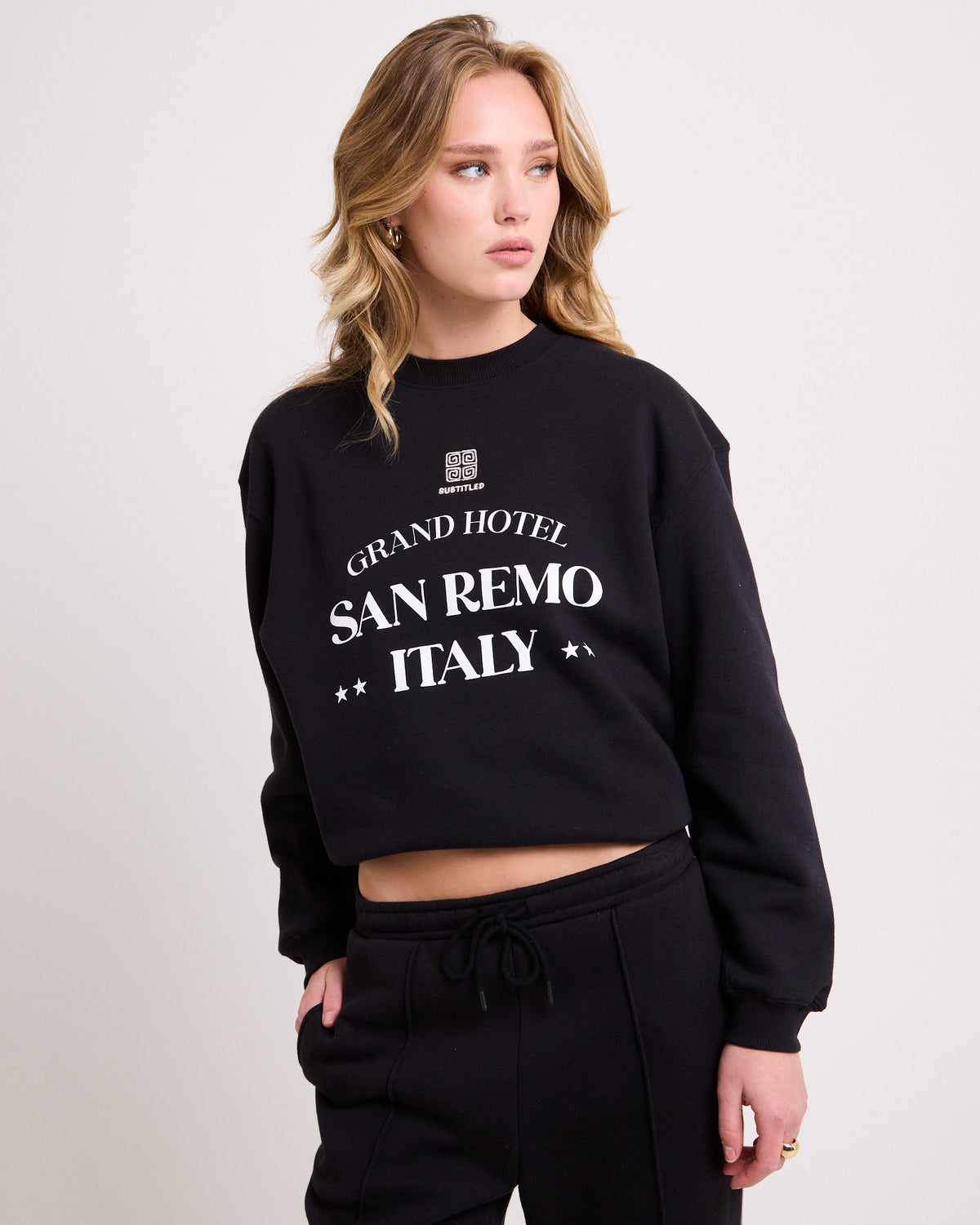 Grand Hotel Crew Neck Jumper BLACK