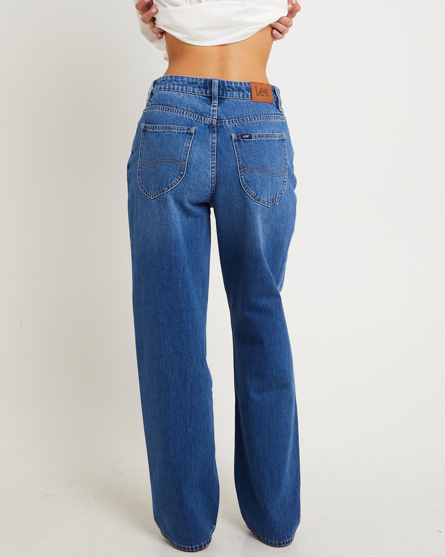 Mid Baggy Denim Jeans Arcadia Blue