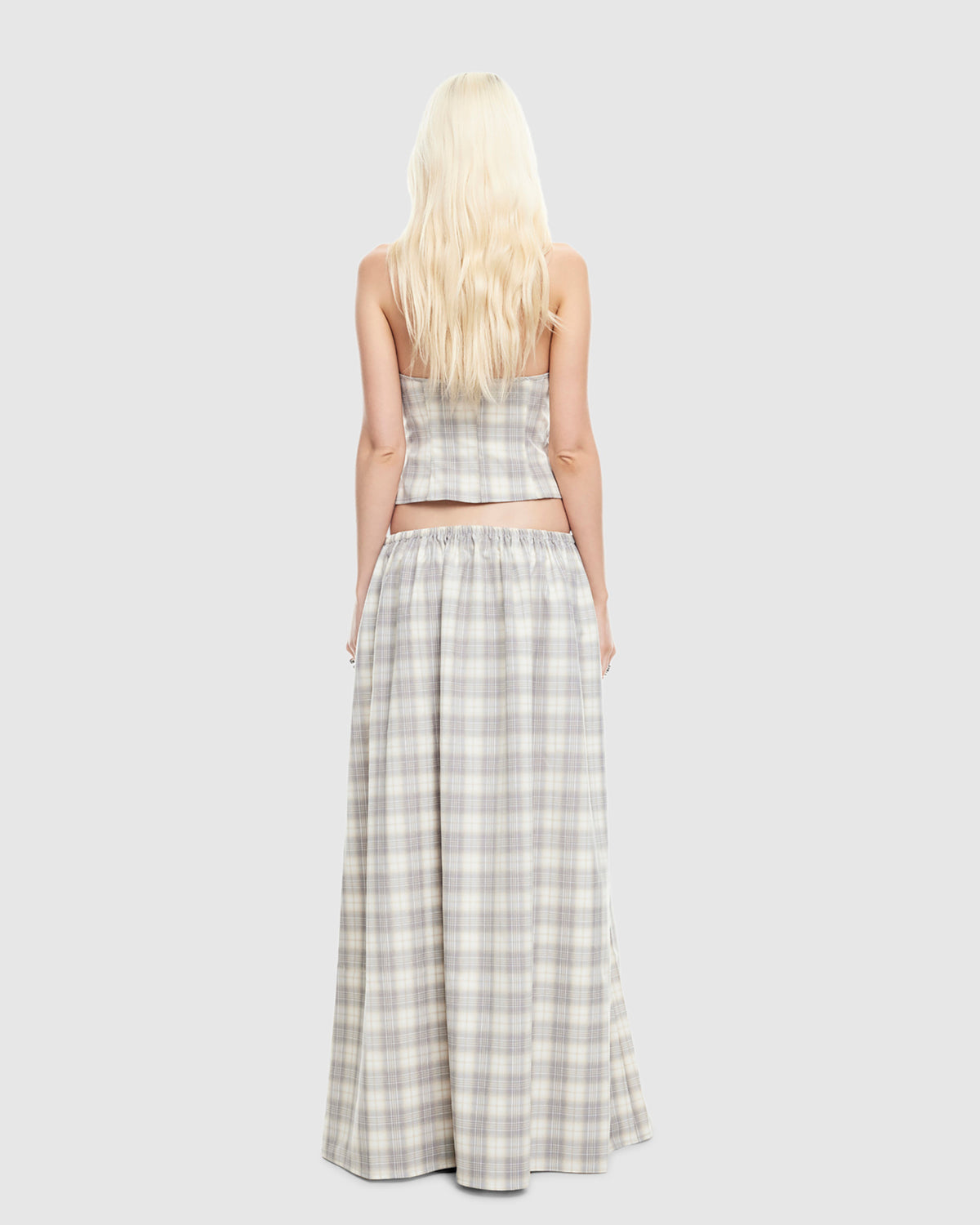 Sweet Escape Maxi Skirt SMOKE PLAID