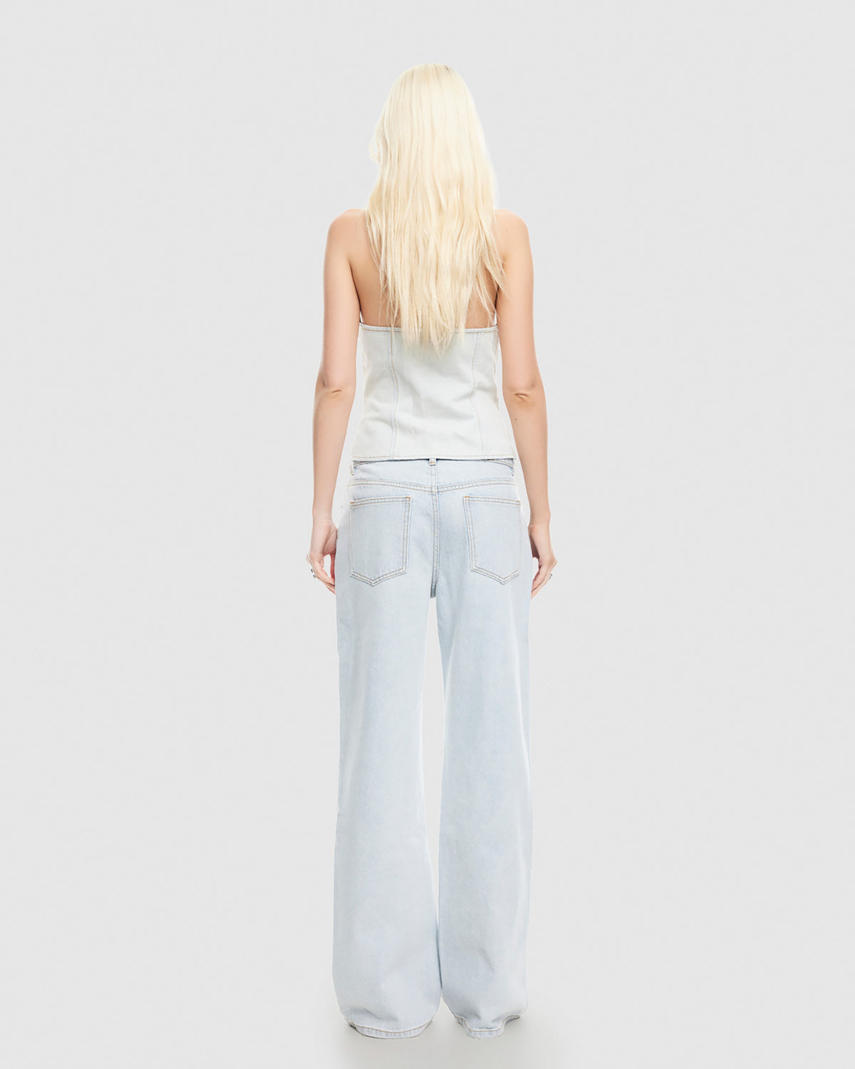 Afterglow Halter Top LIGHT DENIM
