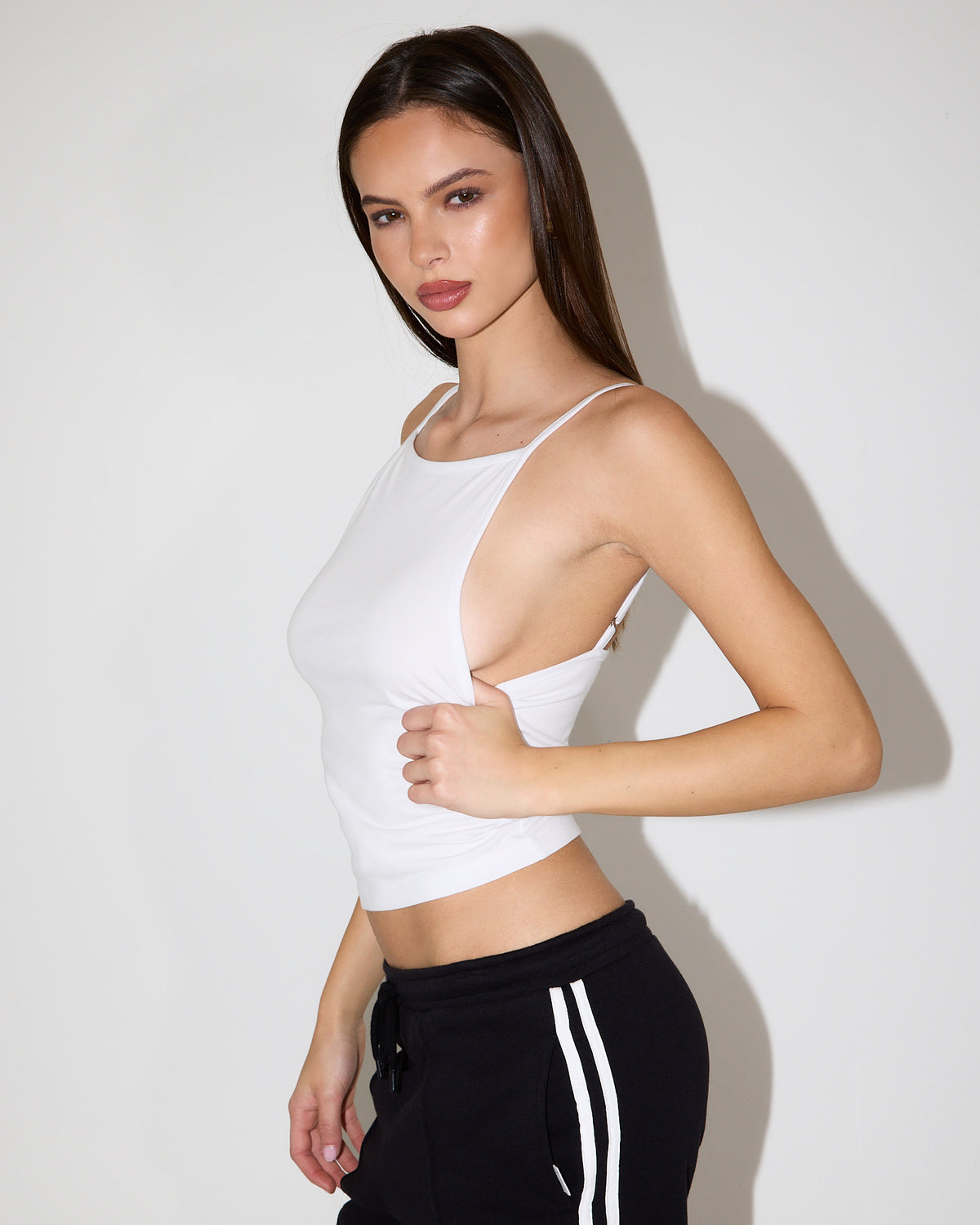 Strappy Boatneck Top WHITE