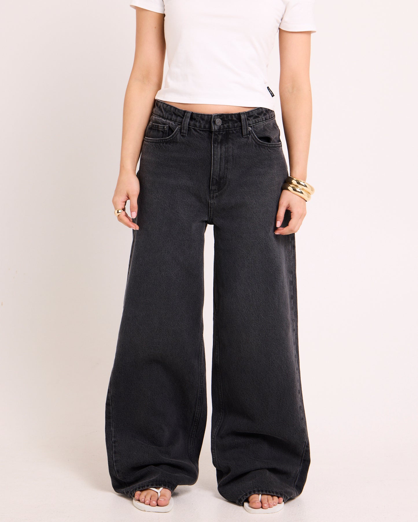 Mid Slouch Relaxed Denim Jeans Basalt