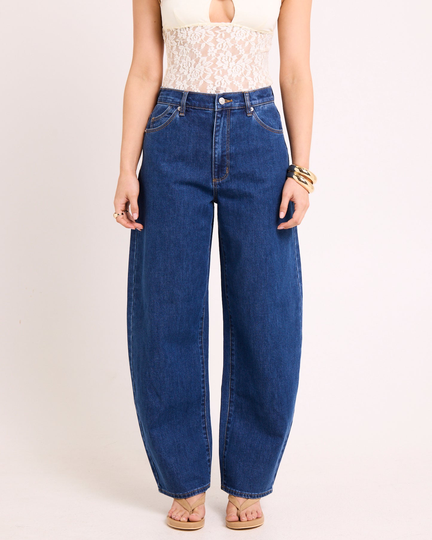 Gigi Barrel Denim Jeans Forever Blue