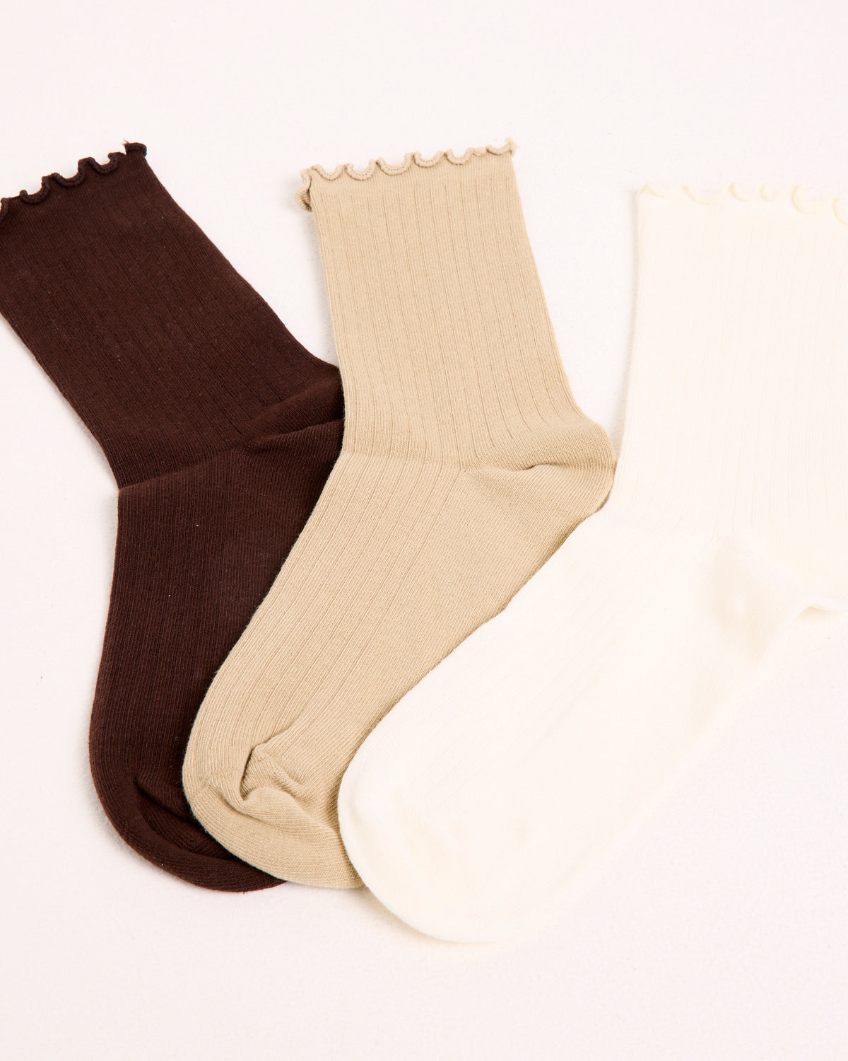 Frill Ribbed Socks 3 Pack MULTI