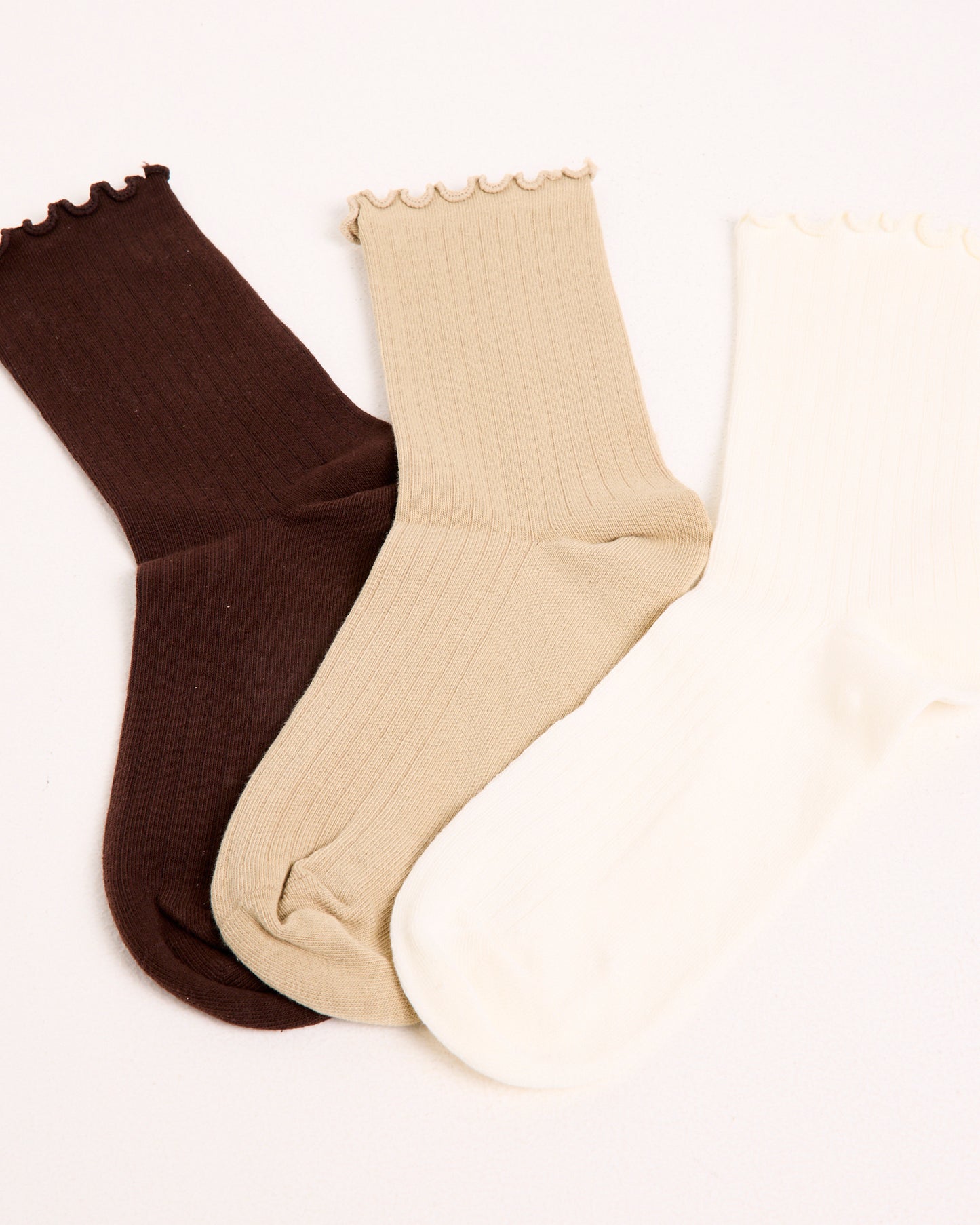 Frill Ribbed Socks 3 Pack
