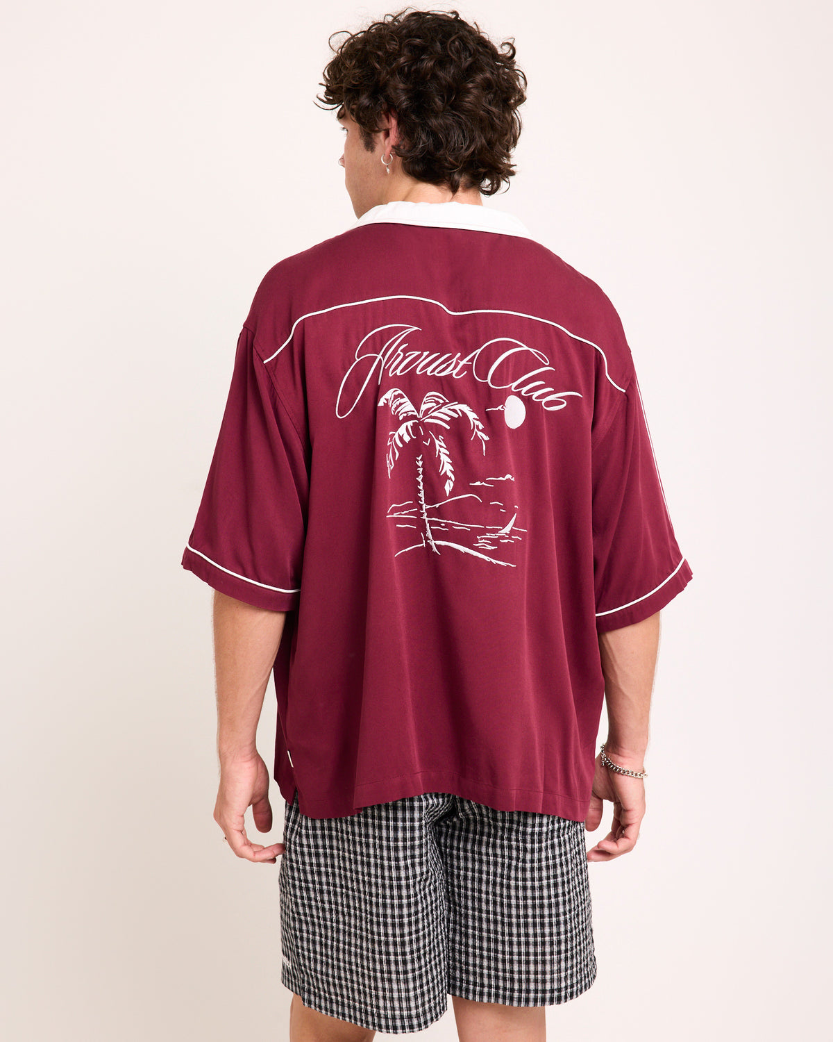 Webber Short Sleeve Bowling Shirt MAROON