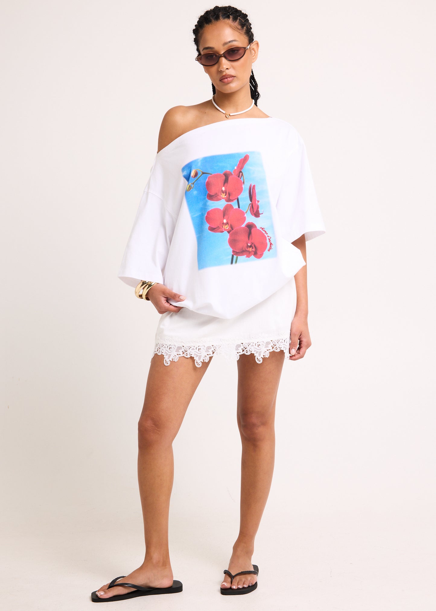 Orchid Off Shoulder T-Shirt