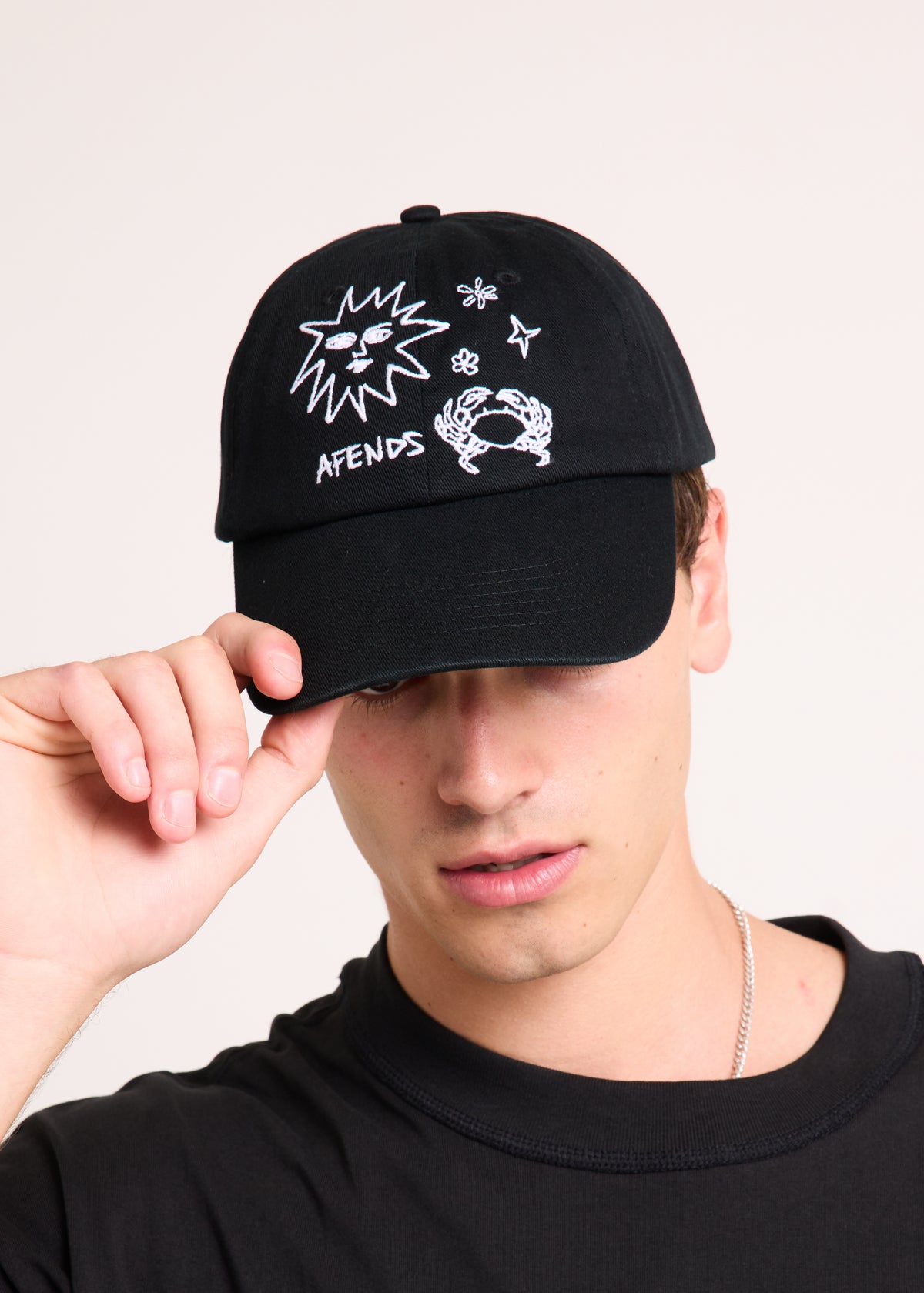 Sunbake Panelled Cap BLACK