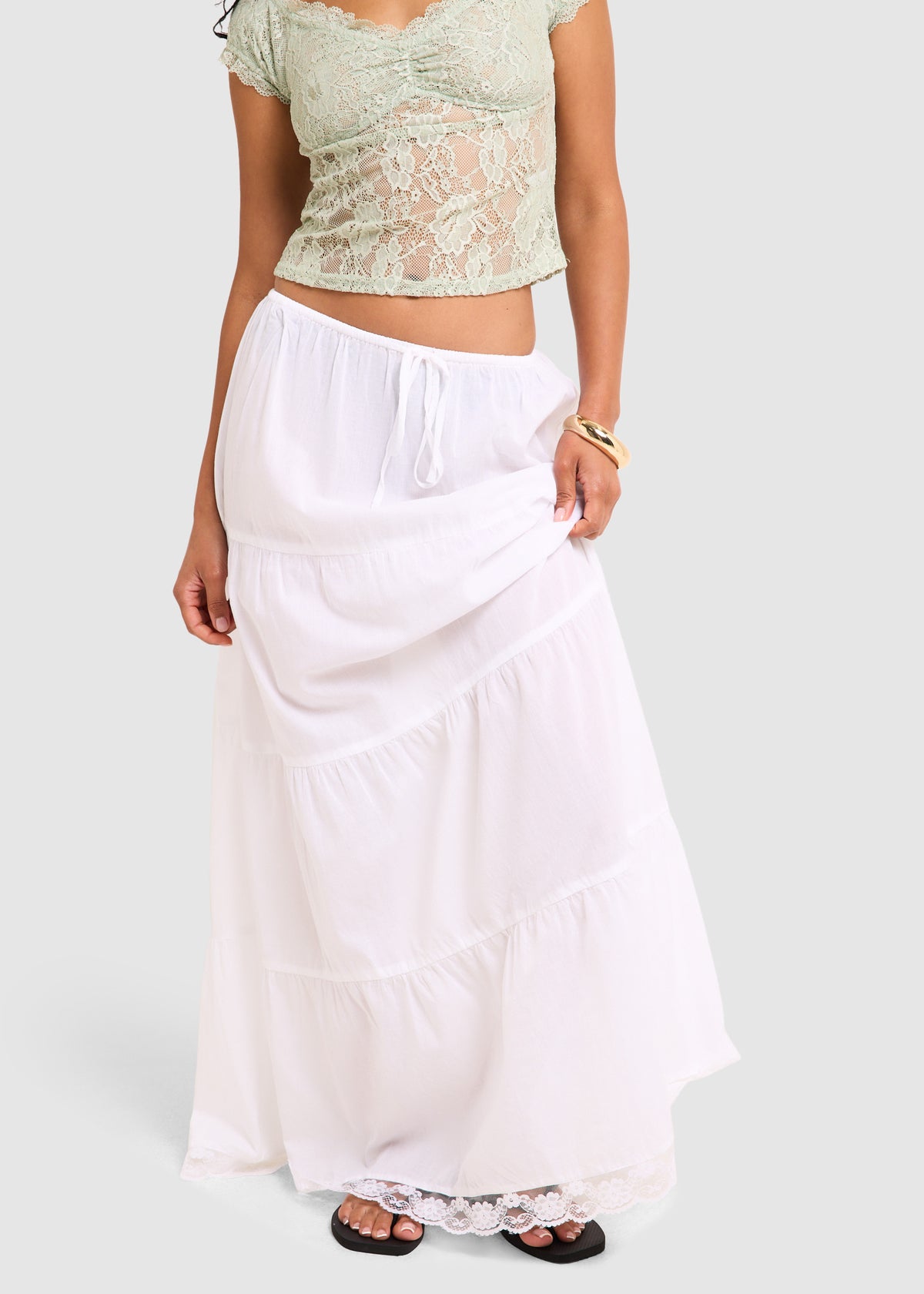 Provence Maxi Skirt WHITE
