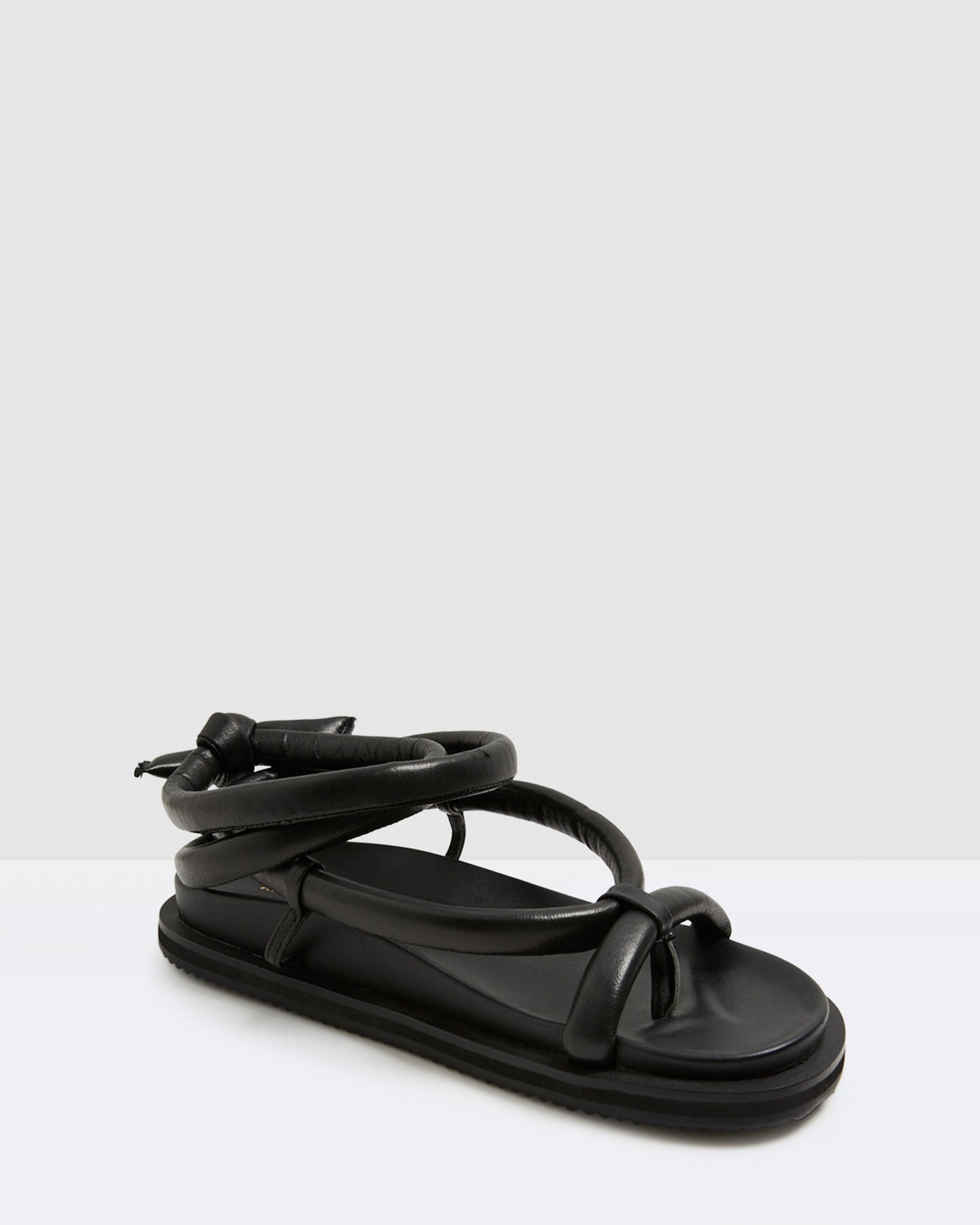 Soki Leather Sandals Black