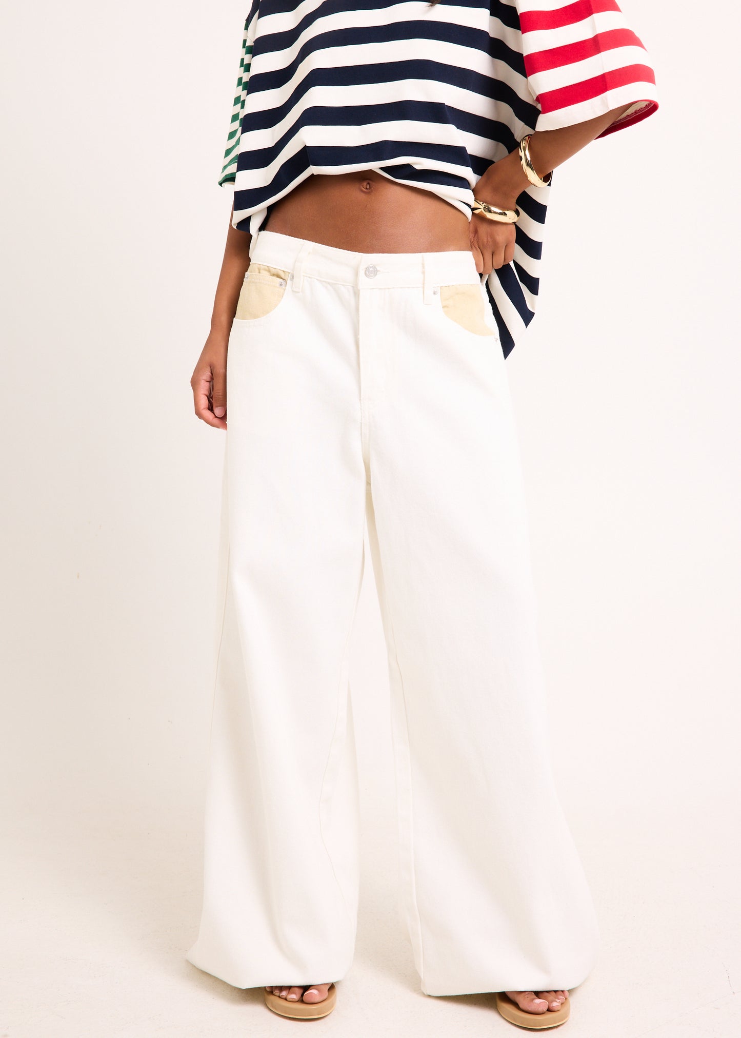 Aria Two Tone Relaxed Denim Jeans