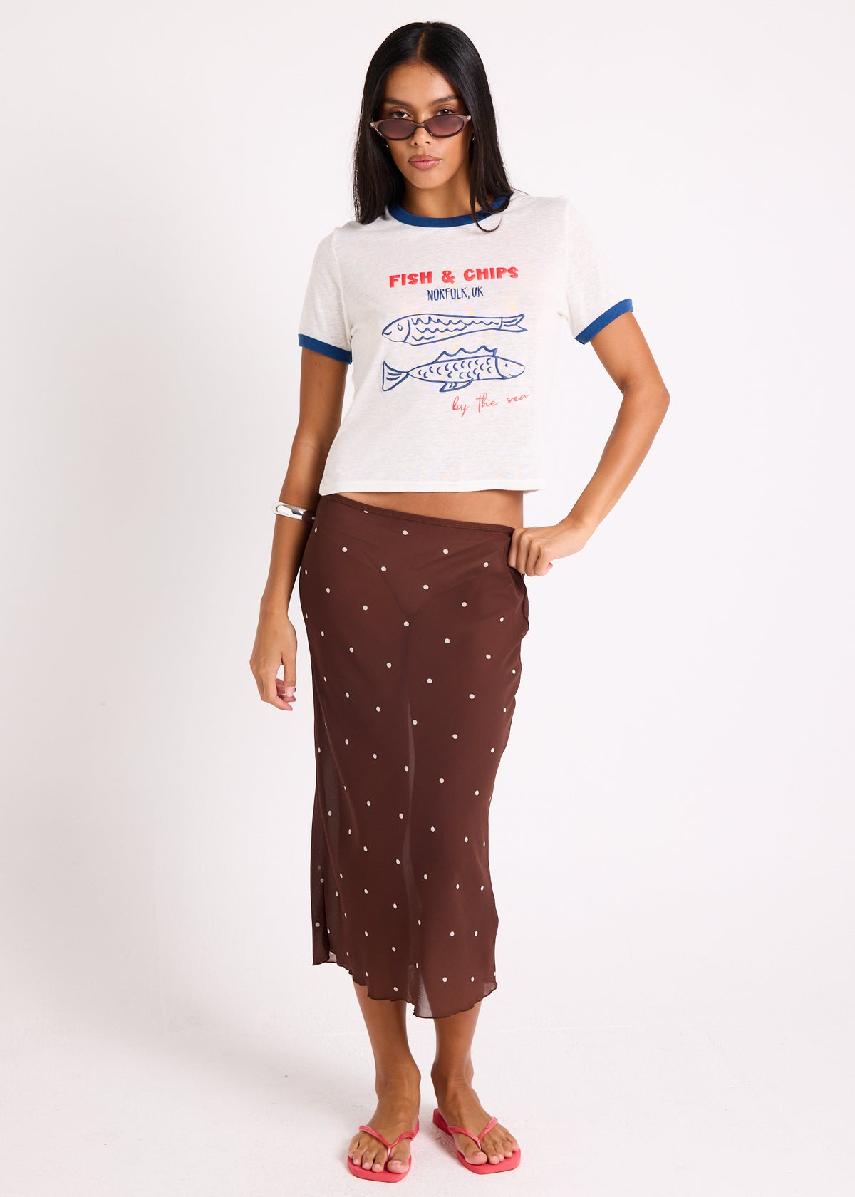 Fisherman Ringer T-Shirt WHITE/BLUE