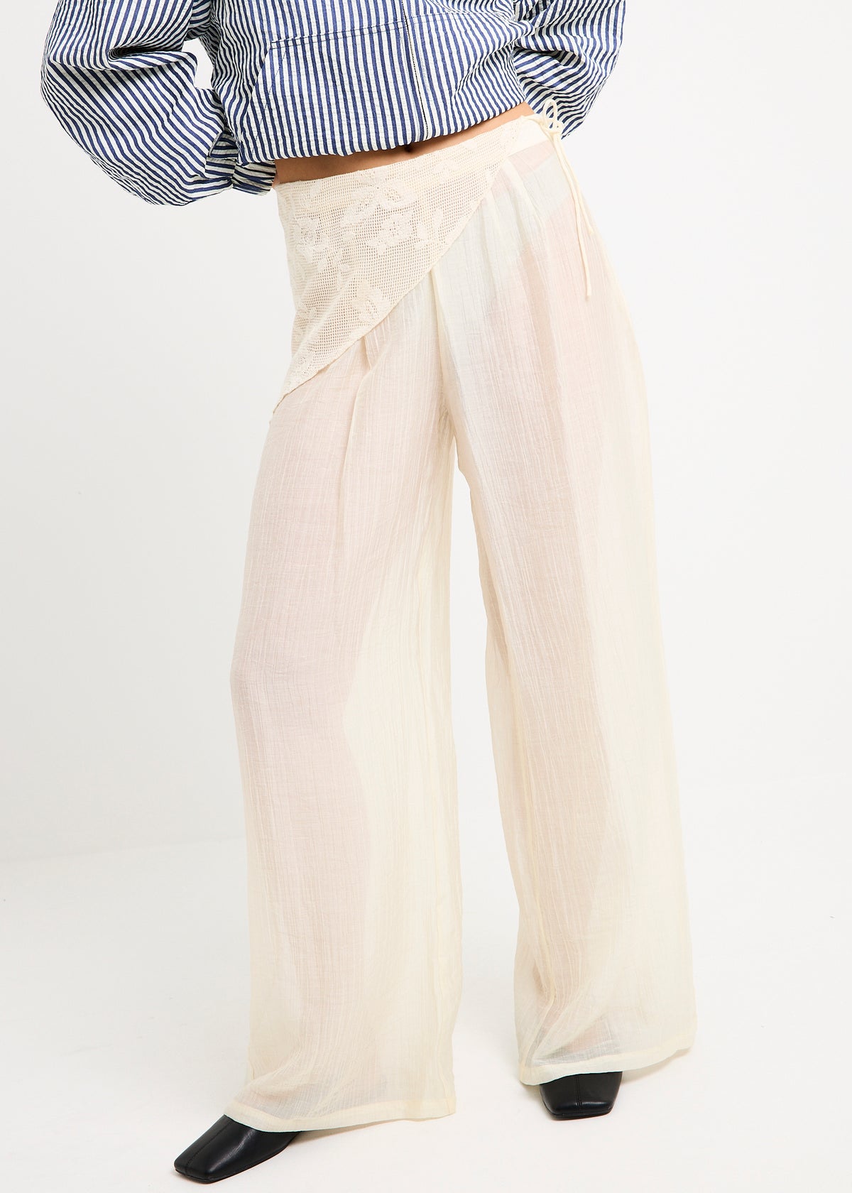 Jaqui Scarf Tie Pants NATURAL