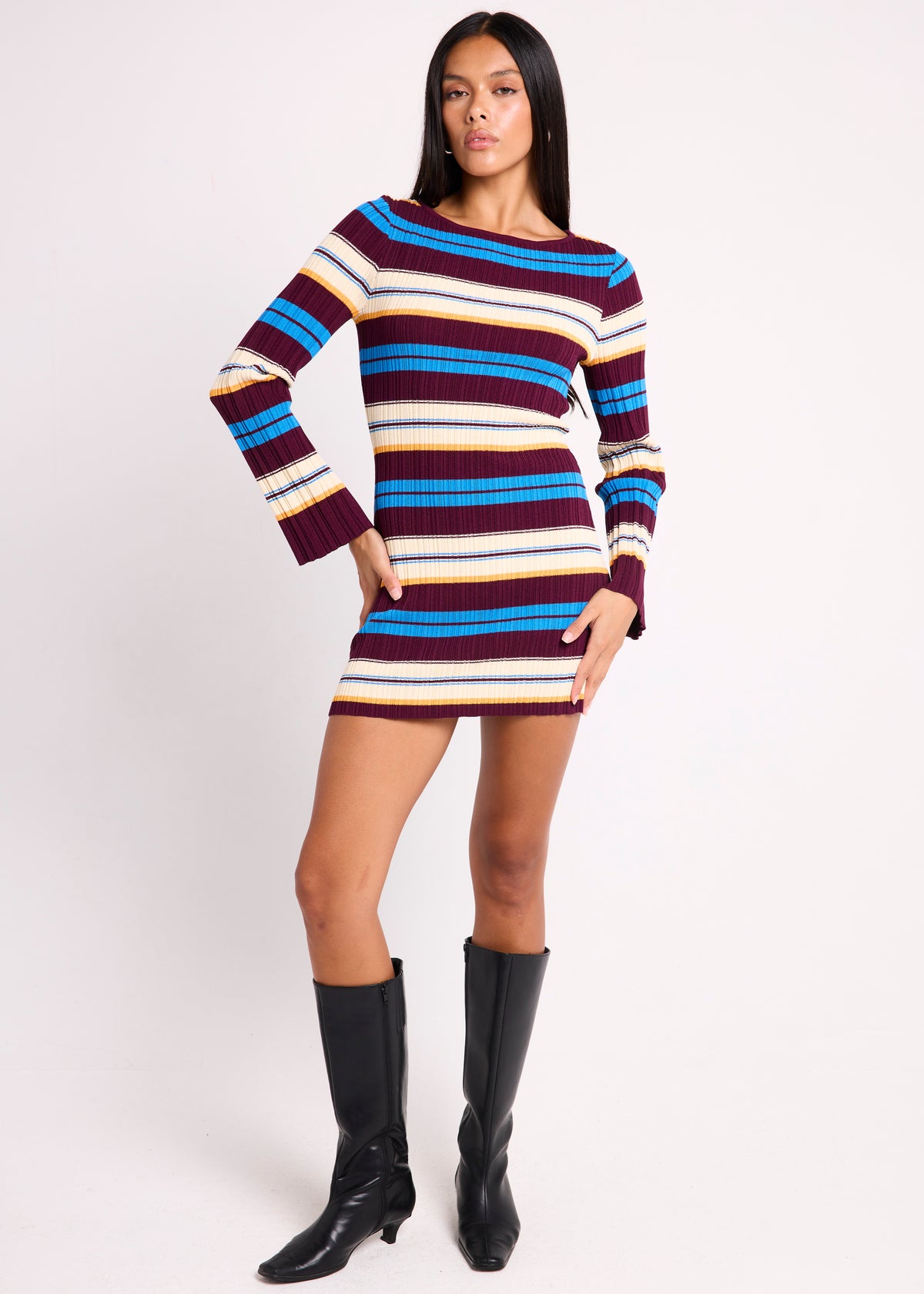 Tahlia Long Sleeve Knit Dress STRIPE