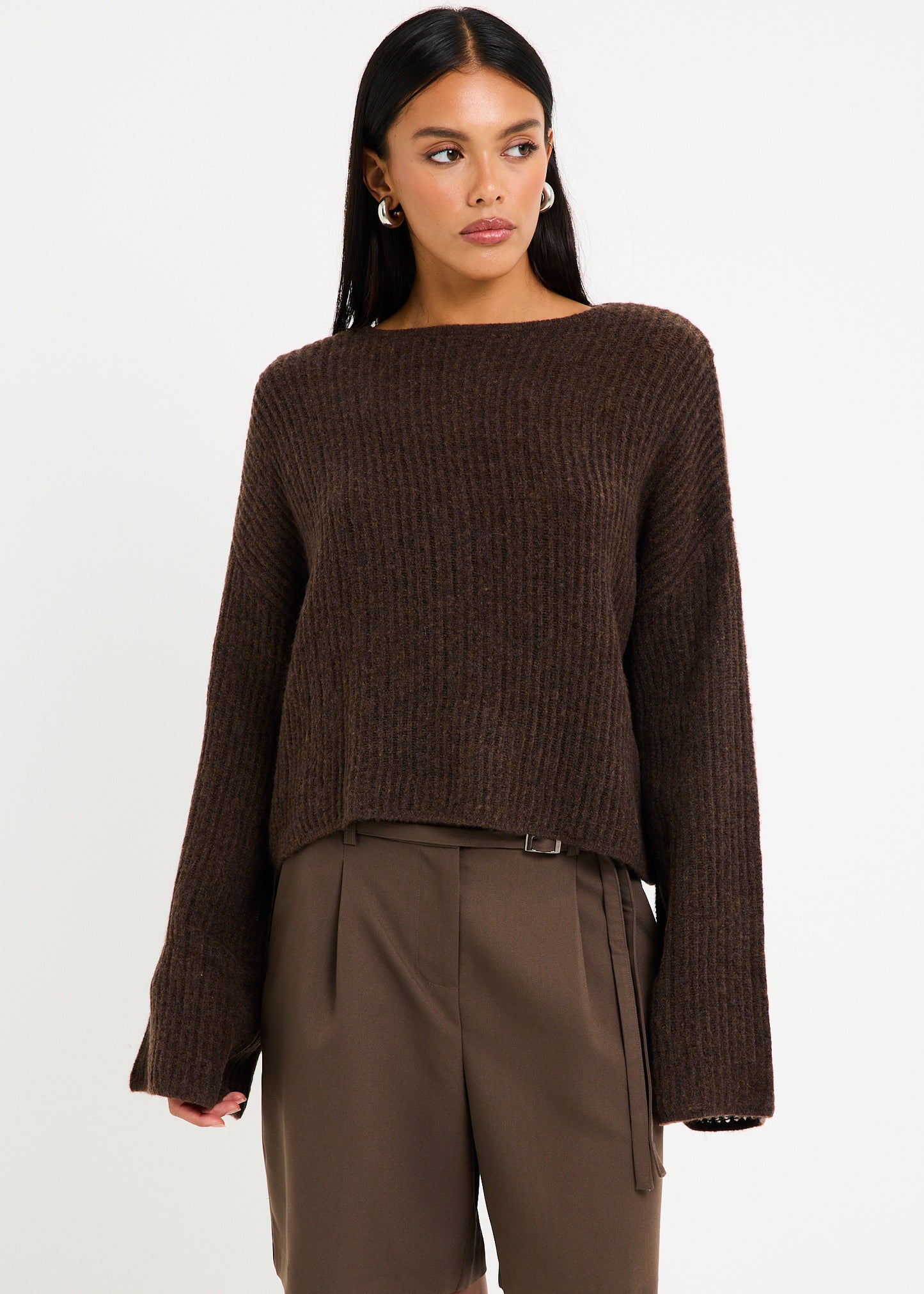 Monica Ladder Long Sleeve Knit Sweater