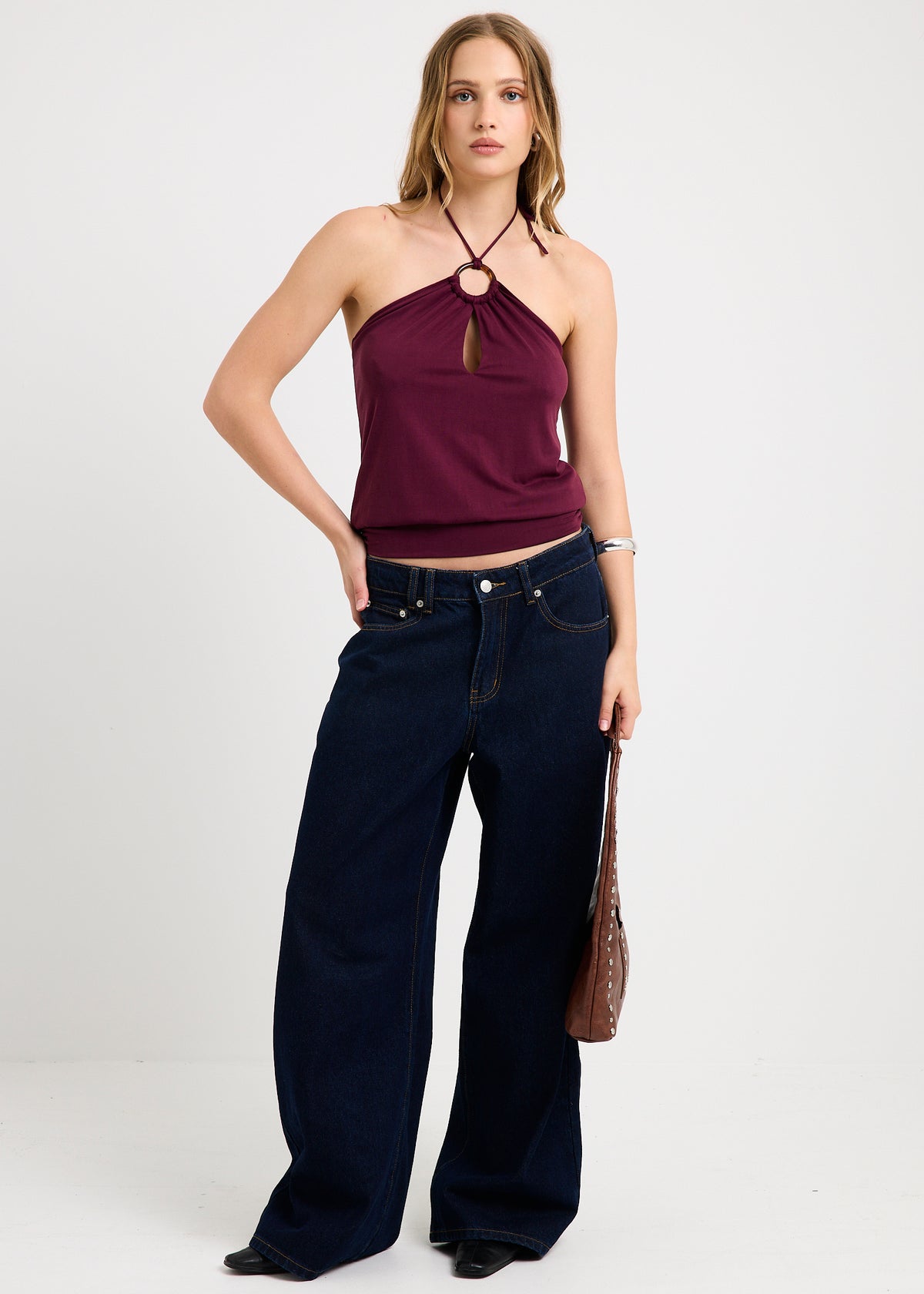 Gabriette Halter Ring Top PURPLE