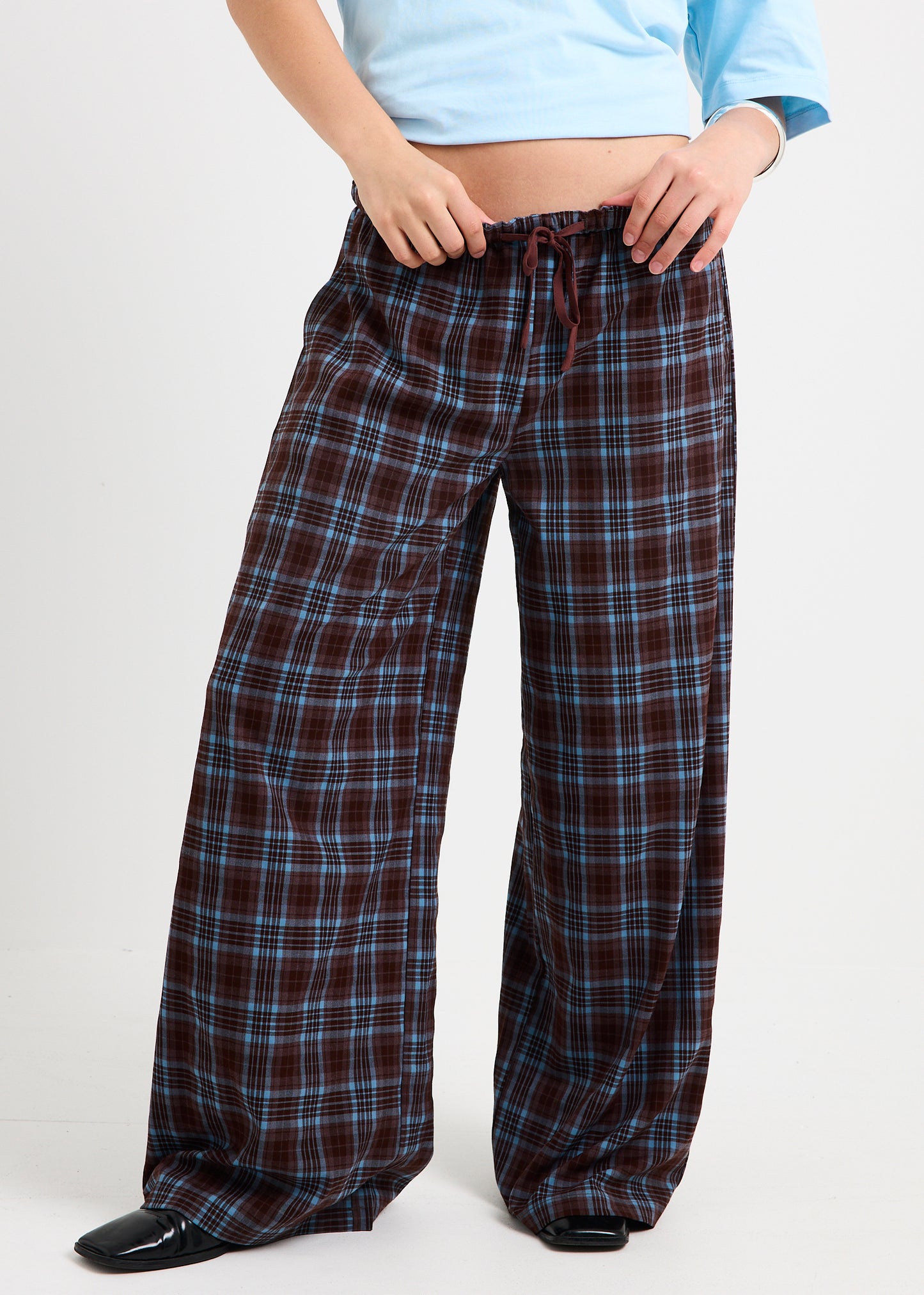 Clio Plaid Wide Leg Pants