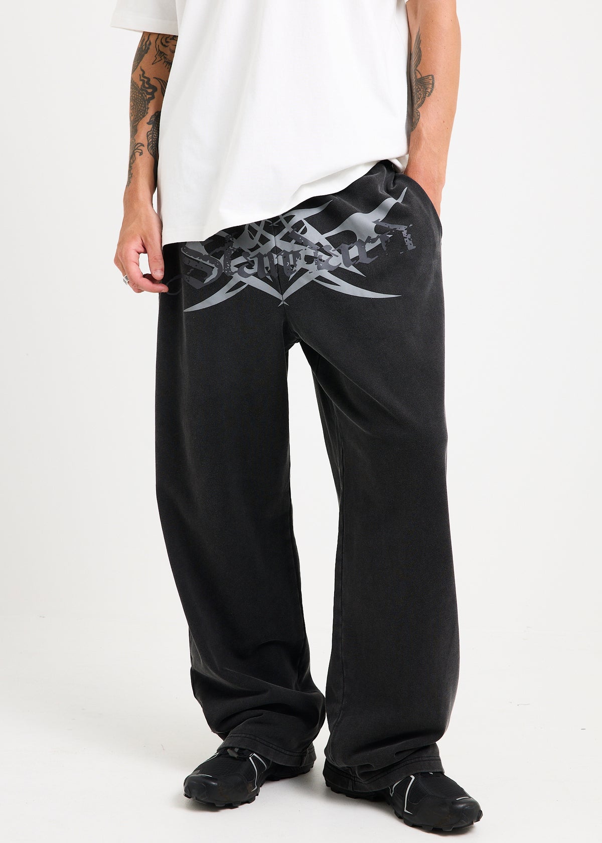 Gallery Track Pants WASHED BLACK