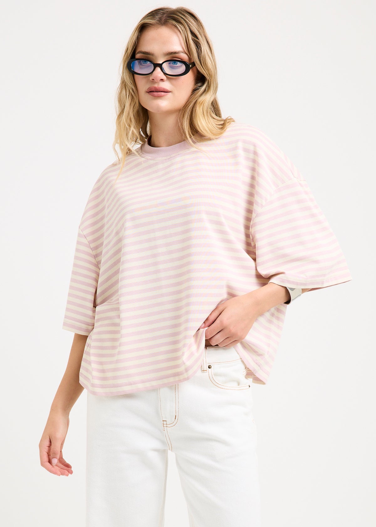 Bloom Short Sleeve T-Shirt BLUSH STRIPE
