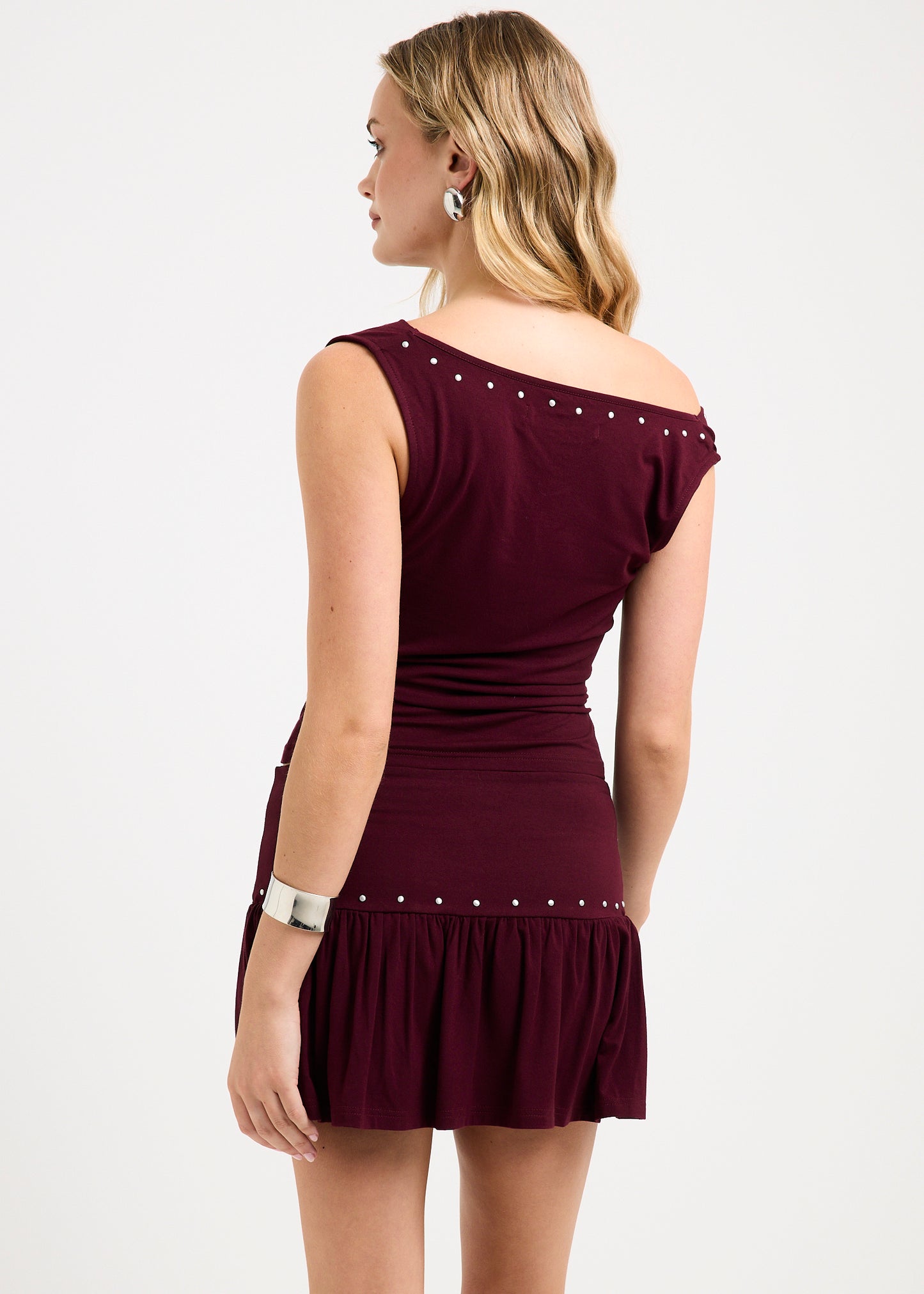 Lina Studded Cowl Neck Top
