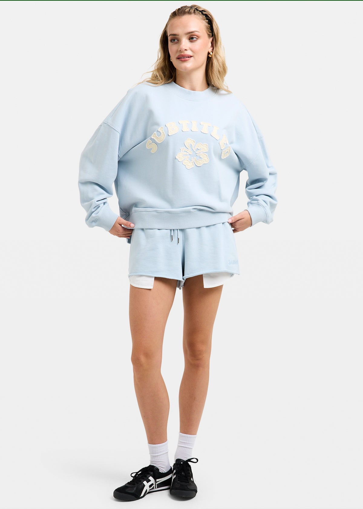 Aloha Boyfriend Crew Neck Jumper BLUE