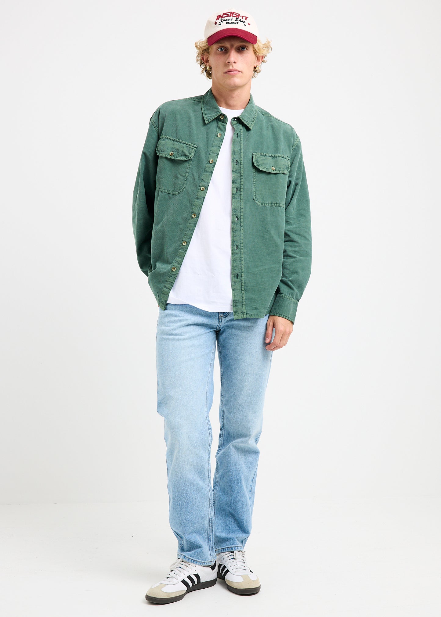 Grid Cord Long Sleeve Shirt