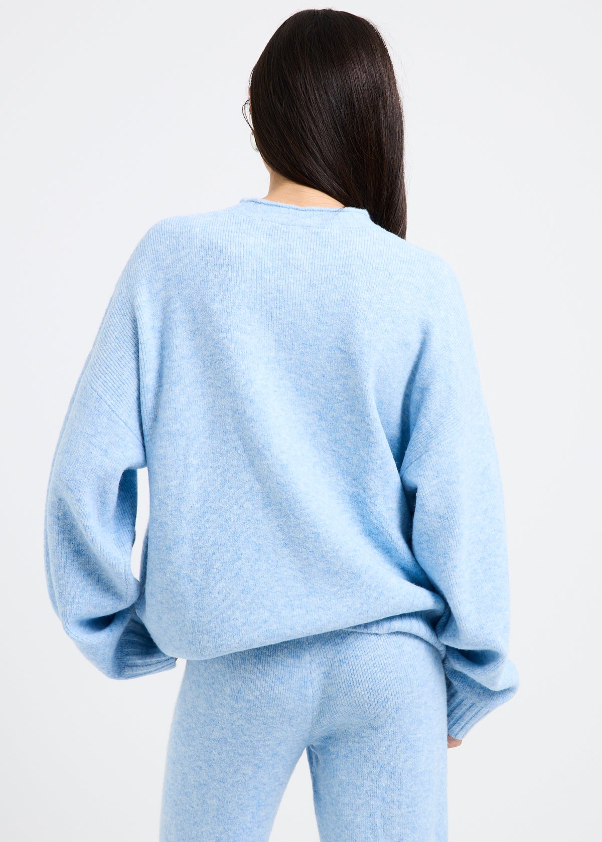 Kim Knit Oversized Crew Neck Jumper BABY BLUE