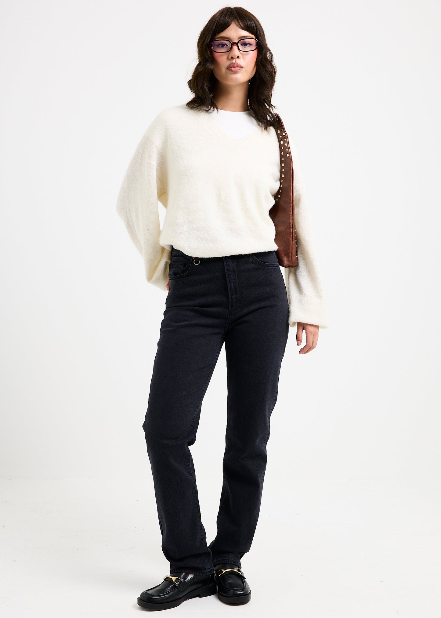 Maisie Plunge V-Neck Knit Jumper