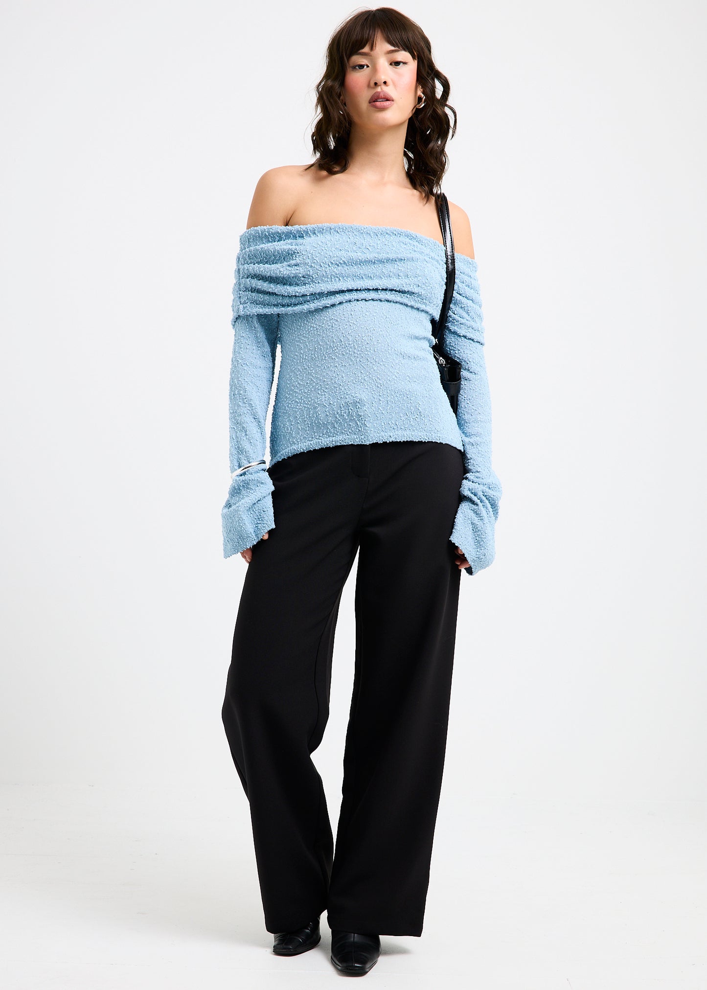 Naya Boucle Off Shoulder Knit Top