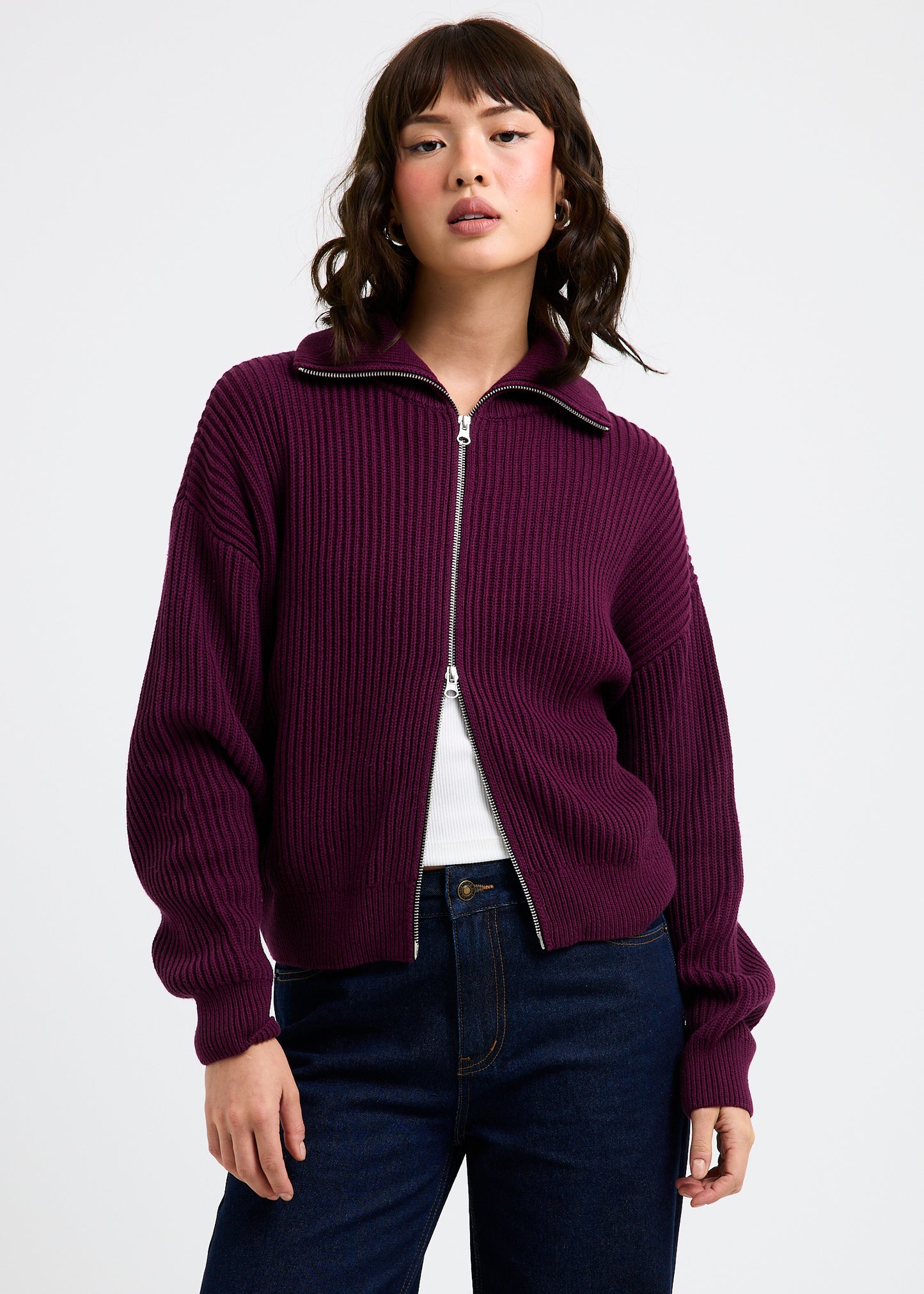 Ellie Double End Zip Longline Cardigan