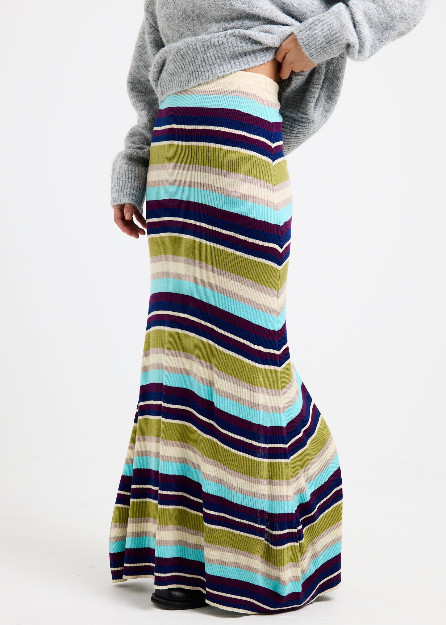 Verona Striped Knit Maxi Skirt
