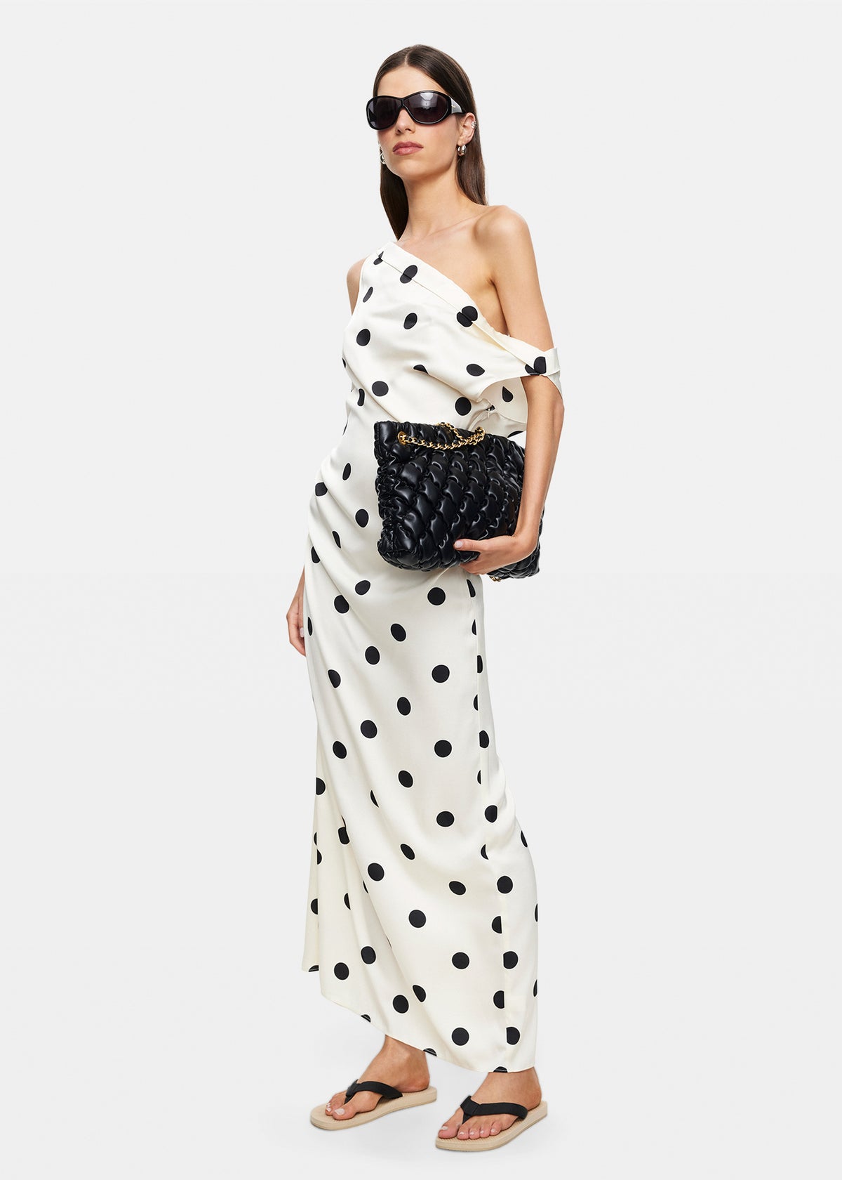 Sweetheart Maxi Dress CREAM POLKA