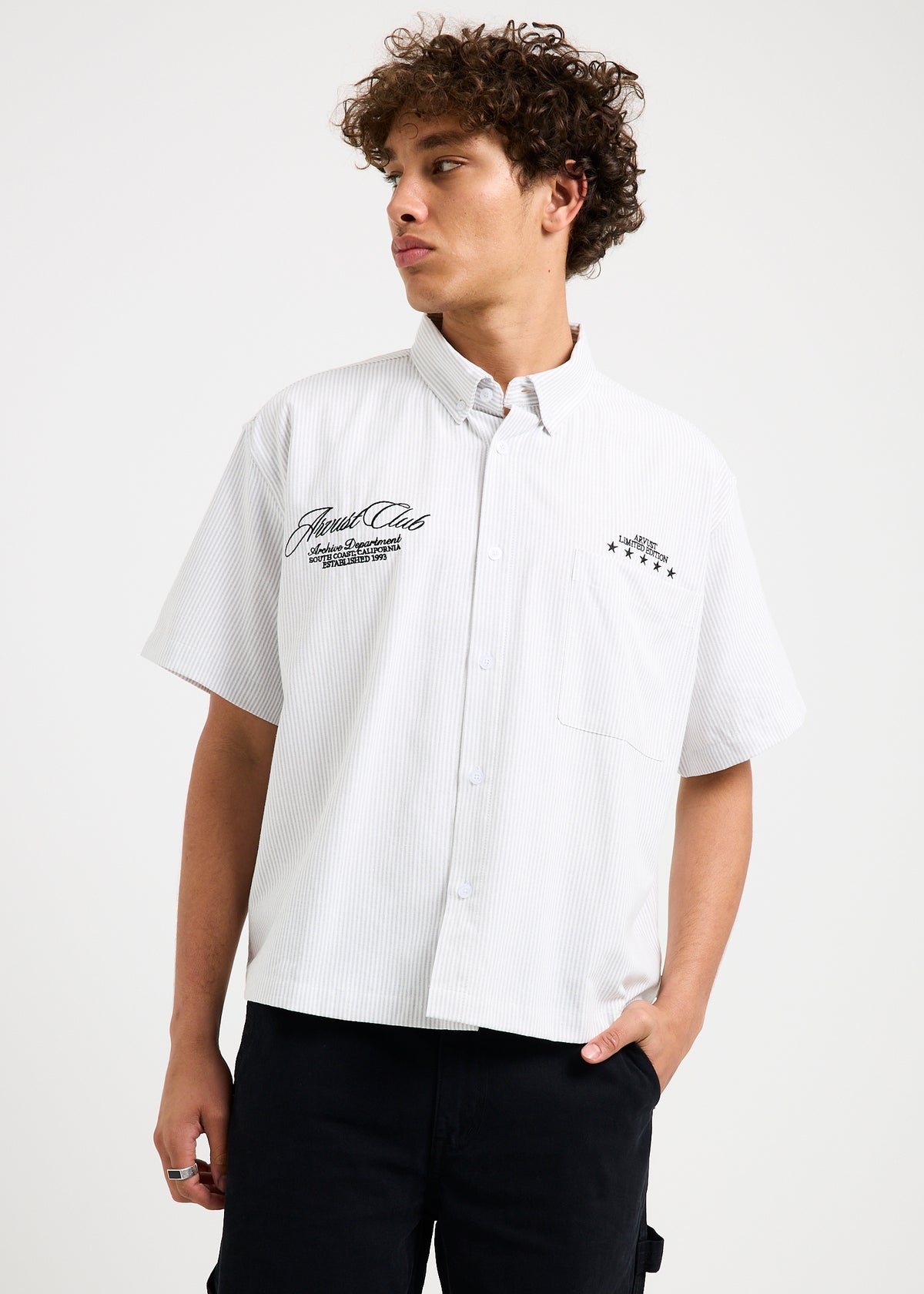 Archive Cropped Short Sleeve Shirt GREY