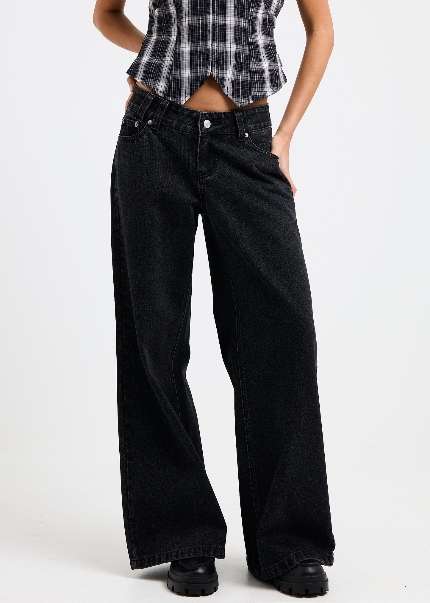Elise Low Wide Denim Jeans