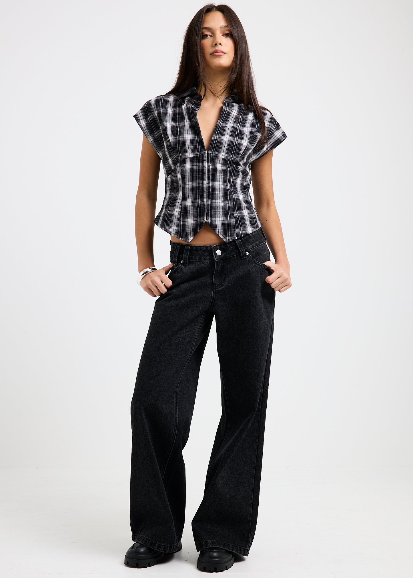 Elise Low Wide Denim Jeans