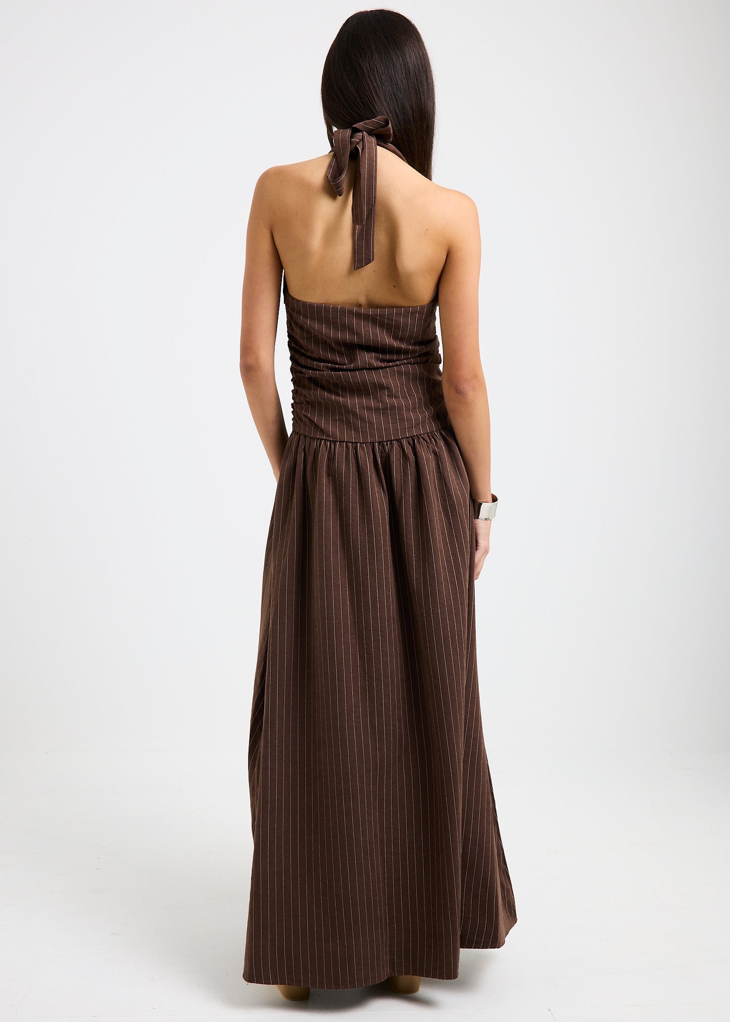 Alex Plunge Striped Maxi Dress